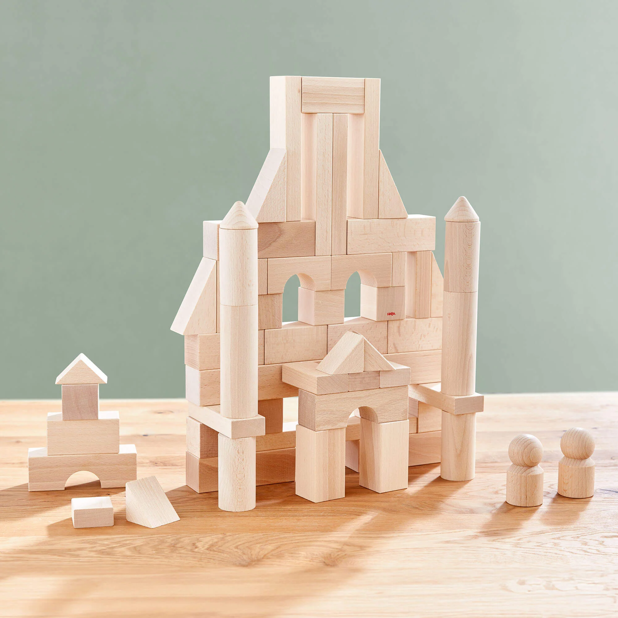HABA Basic Building Blocks 60 Piece Large Set with Fabric Carry Tote