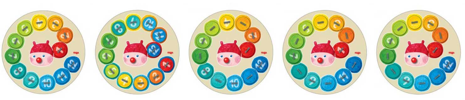 Rainbow Caterpillar Counting Threading Game with 24 Tiles