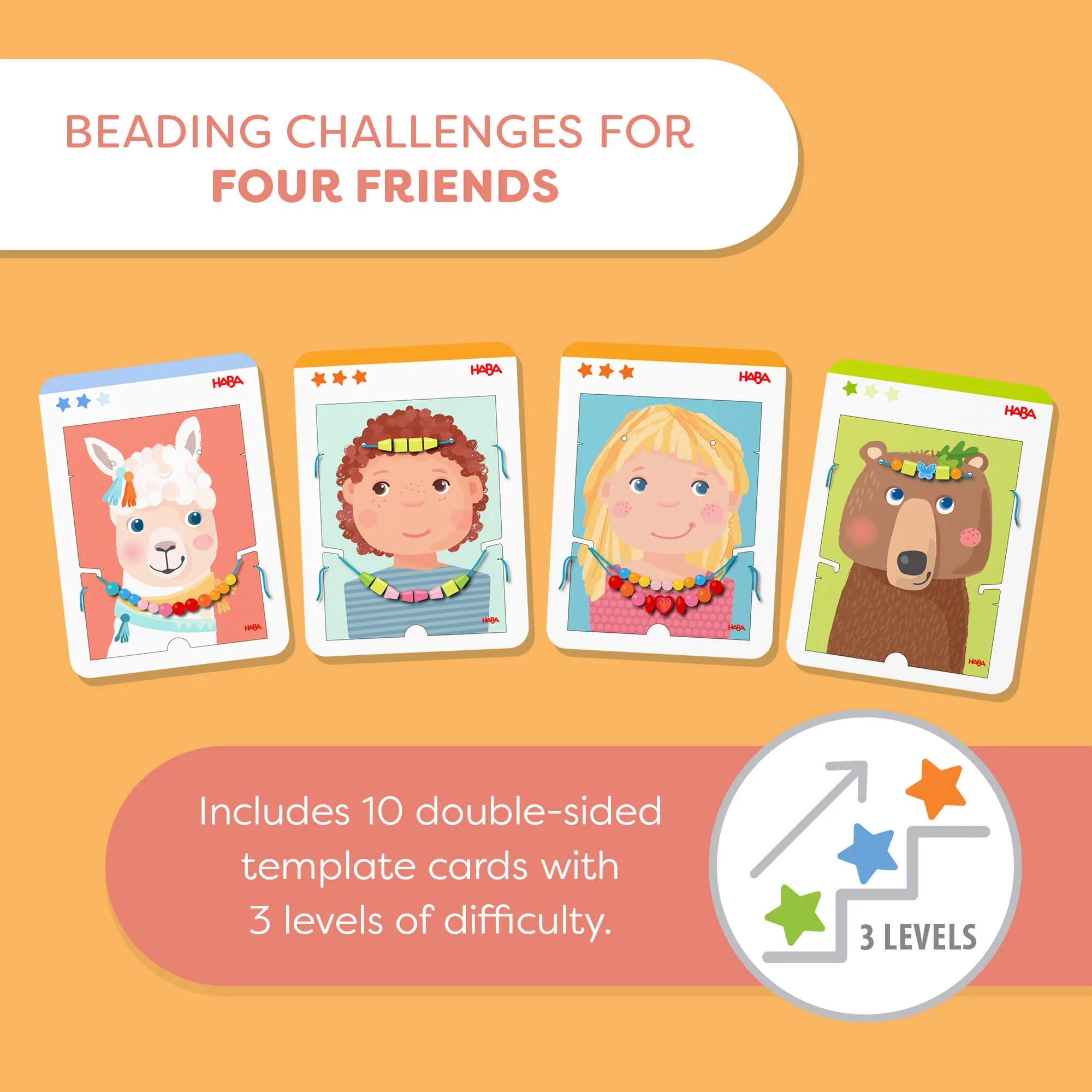 HABA Threading Game Jewelry Fun Bead Set for Little Designers