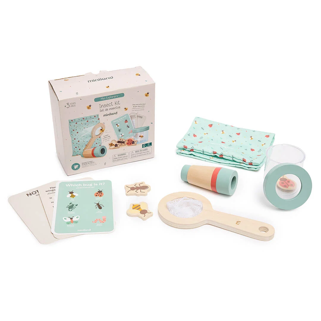 Miniland Insect Play Kit for Kids with Viewer and Notepads