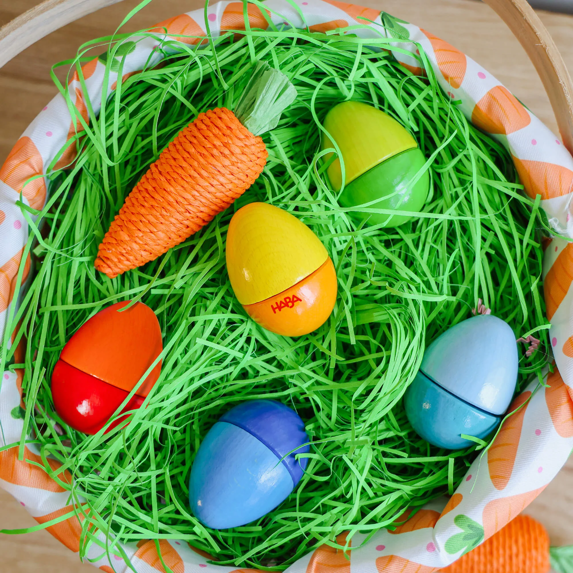 HABA Fun with Sounds Wooden Eggs Sensory Toy Set of Five