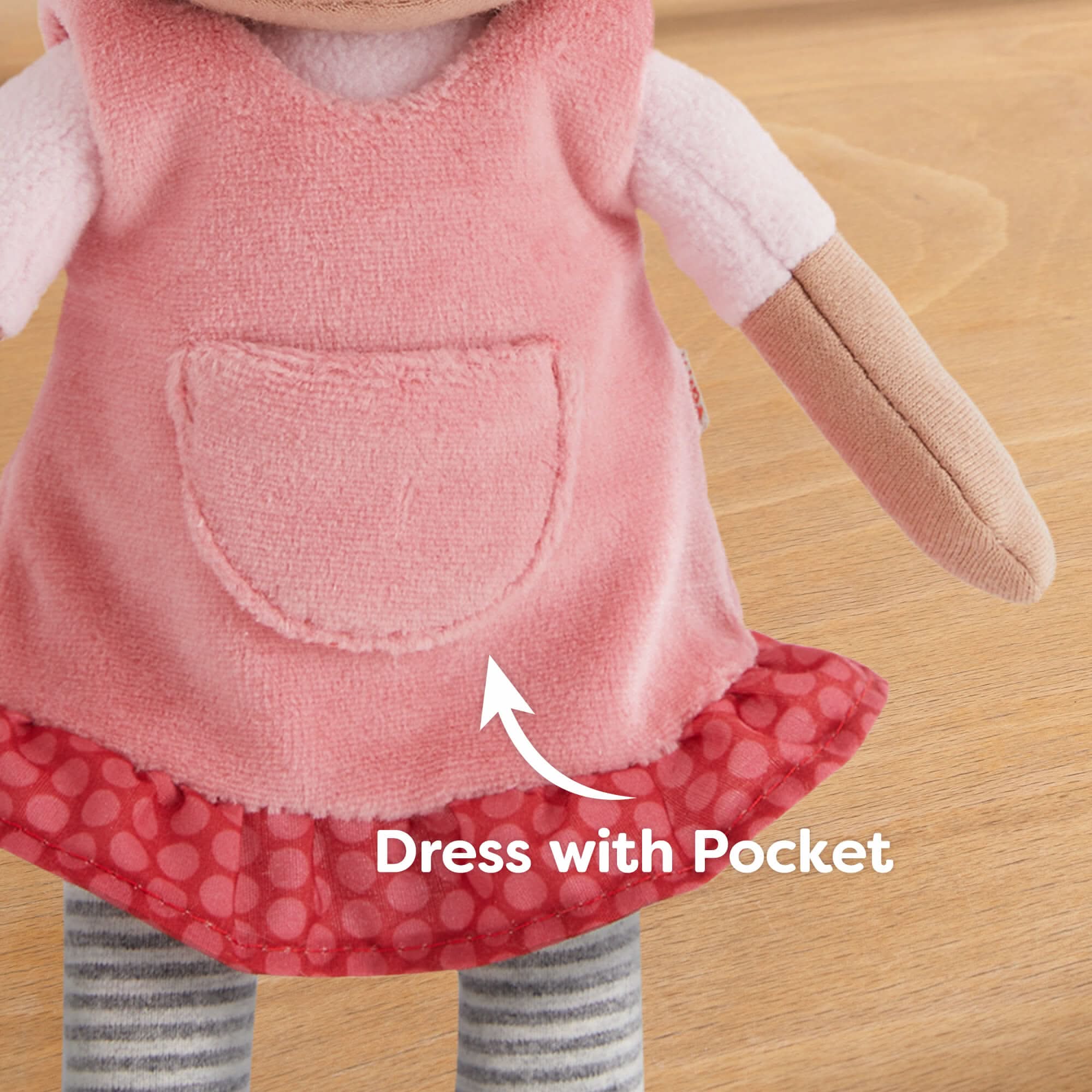 Camilla Snug Up Doll with Pink Dress and Striped Tights