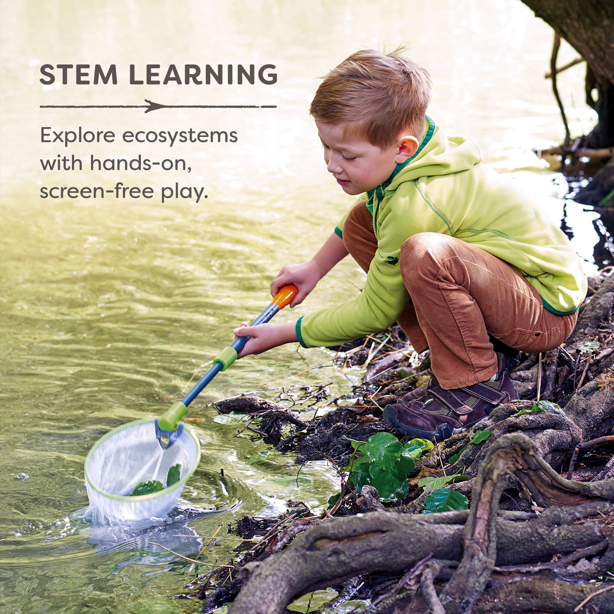 Terra Kids Scoop Net with Telescopic Handle for Pond and Bug Catching