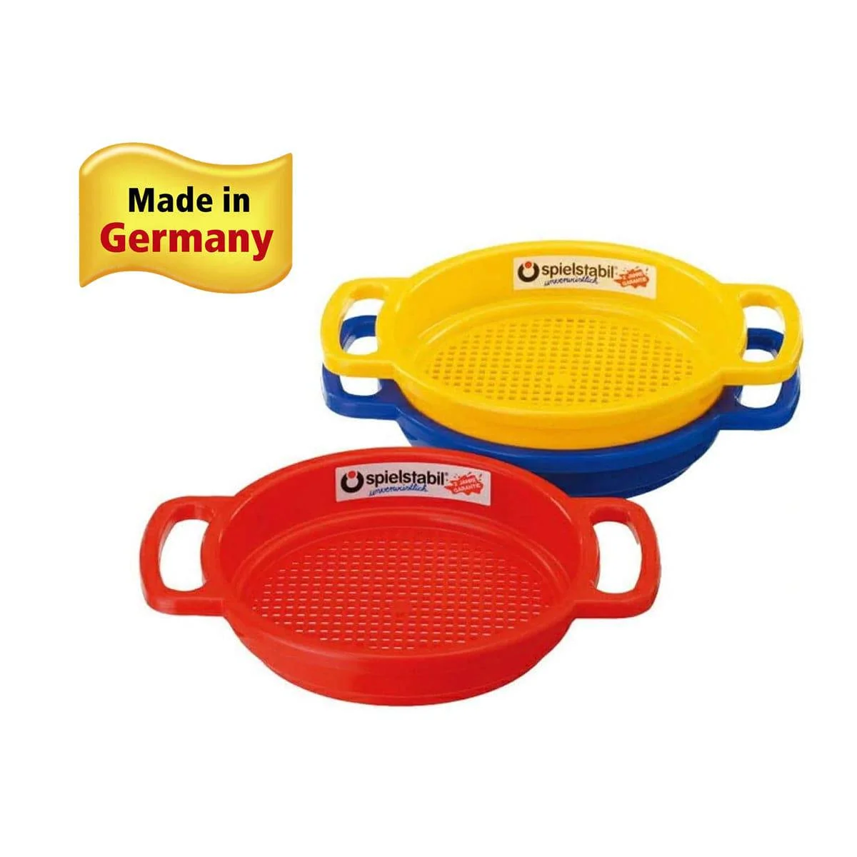 Spielstabil Large Sand Sieve with Easy Grip Handles, Assorted Colors