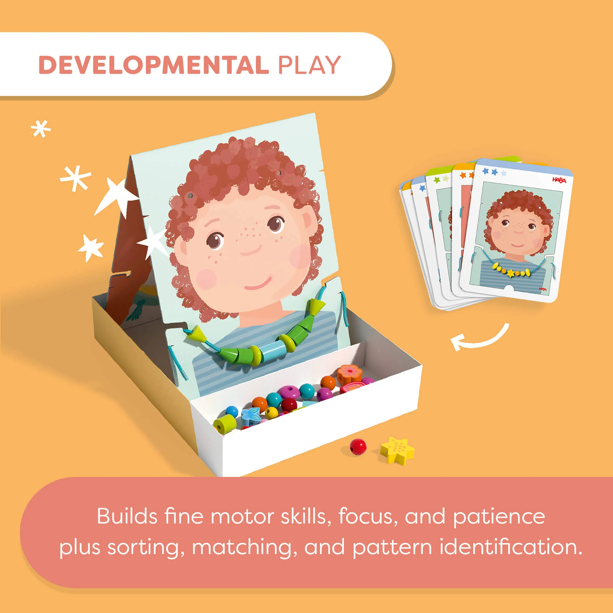 HABA Threading Game Jewelry Fun Bead Set for Little Designers
