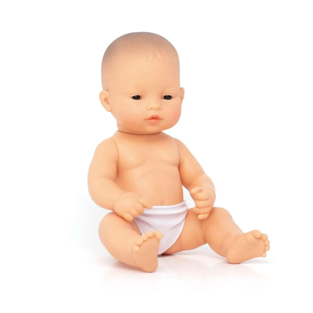 Miniland Realistic Baby Girl Doll 12 5/8 Inch for Toddlers