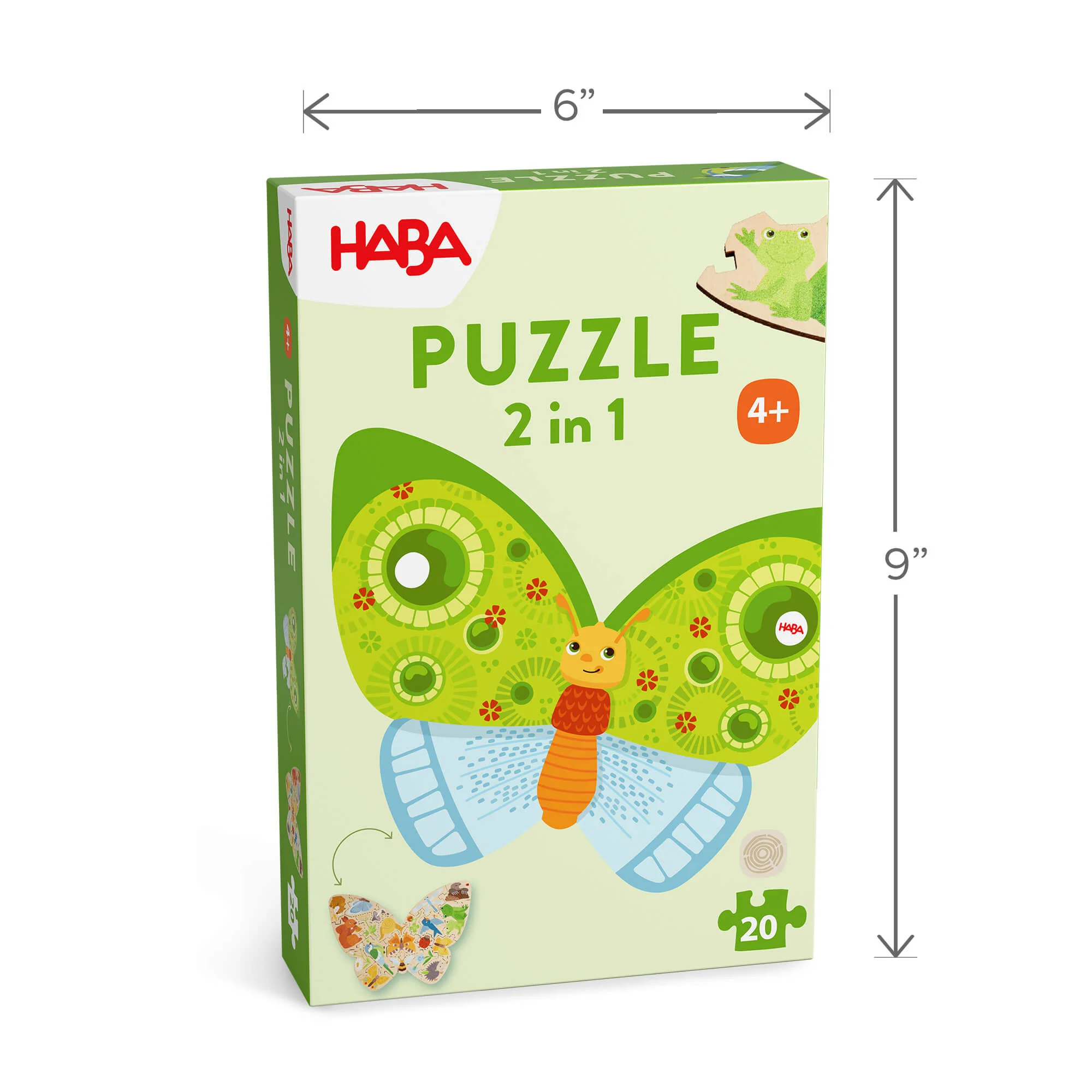 Butterfly 2-in-1 Wooden Puzzle with Double-Sided Pieces