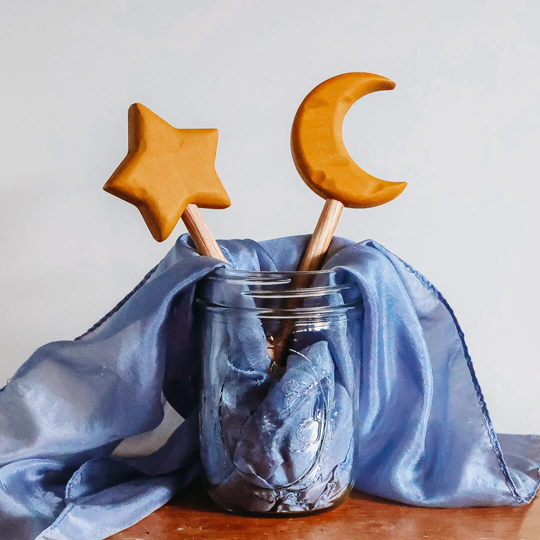 Wooden Moon Wand in Milk Paint by Bella Luna Toys