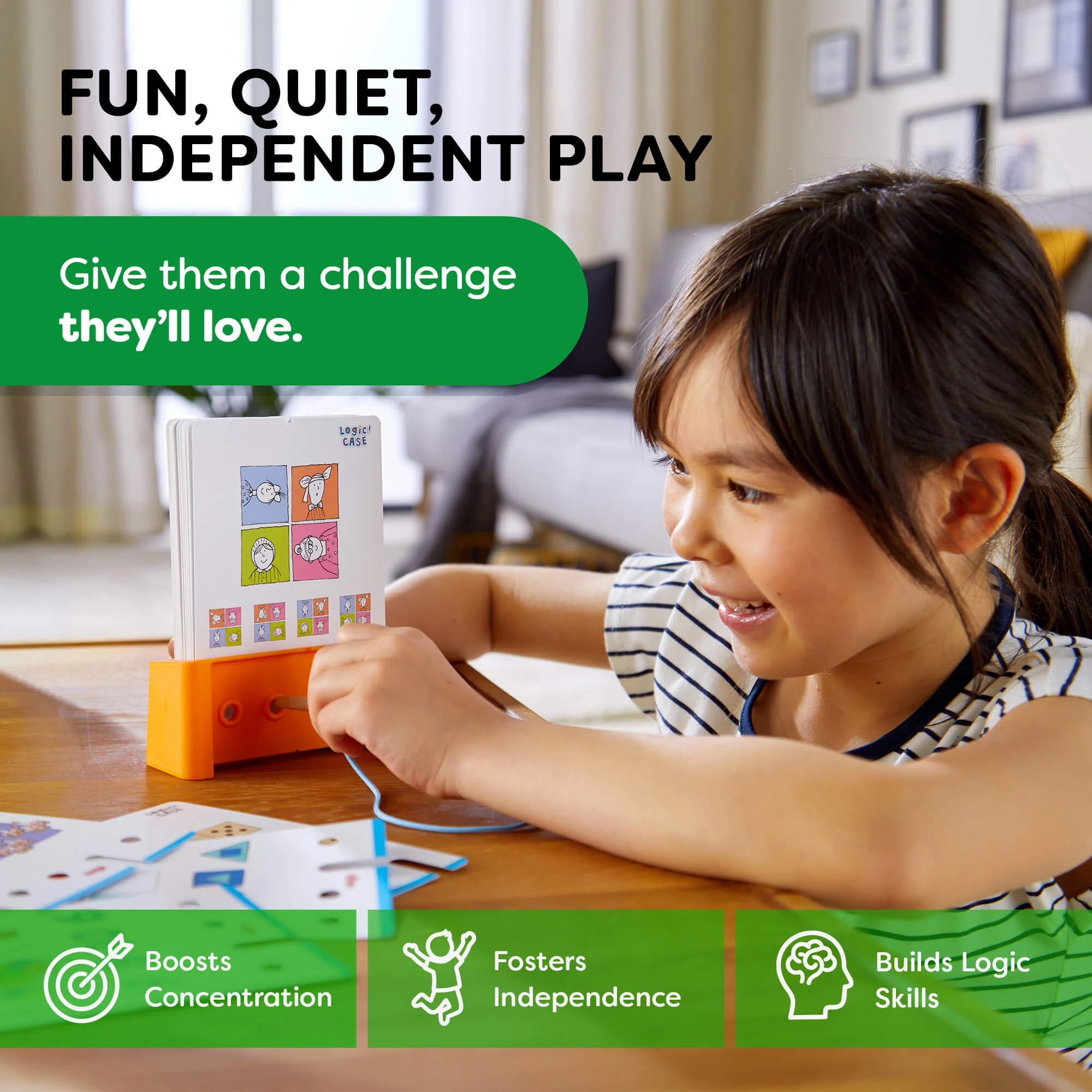 Logic! CASE 5+ Starter Set Self-Check Puzzle Game for Ages 5