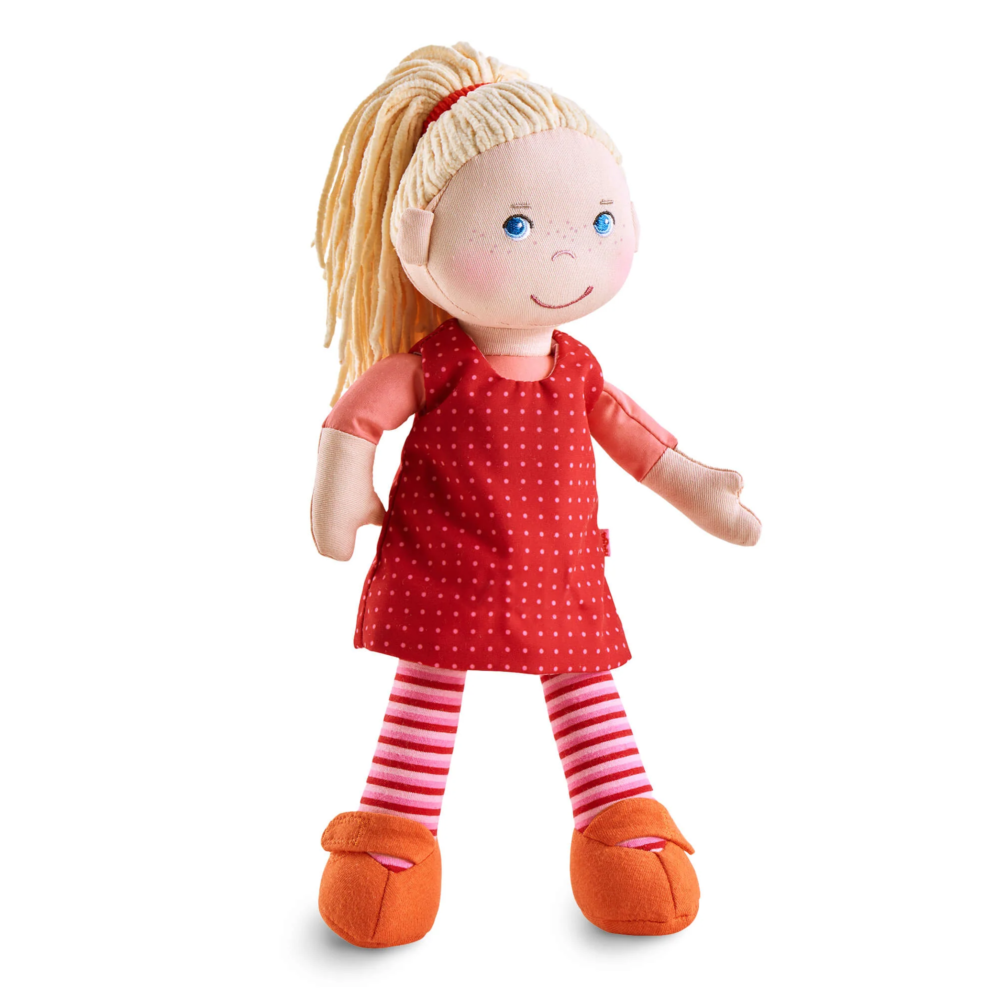 Annelie 12 Inch Soft Doll with Removable Red Polka Dot Dress