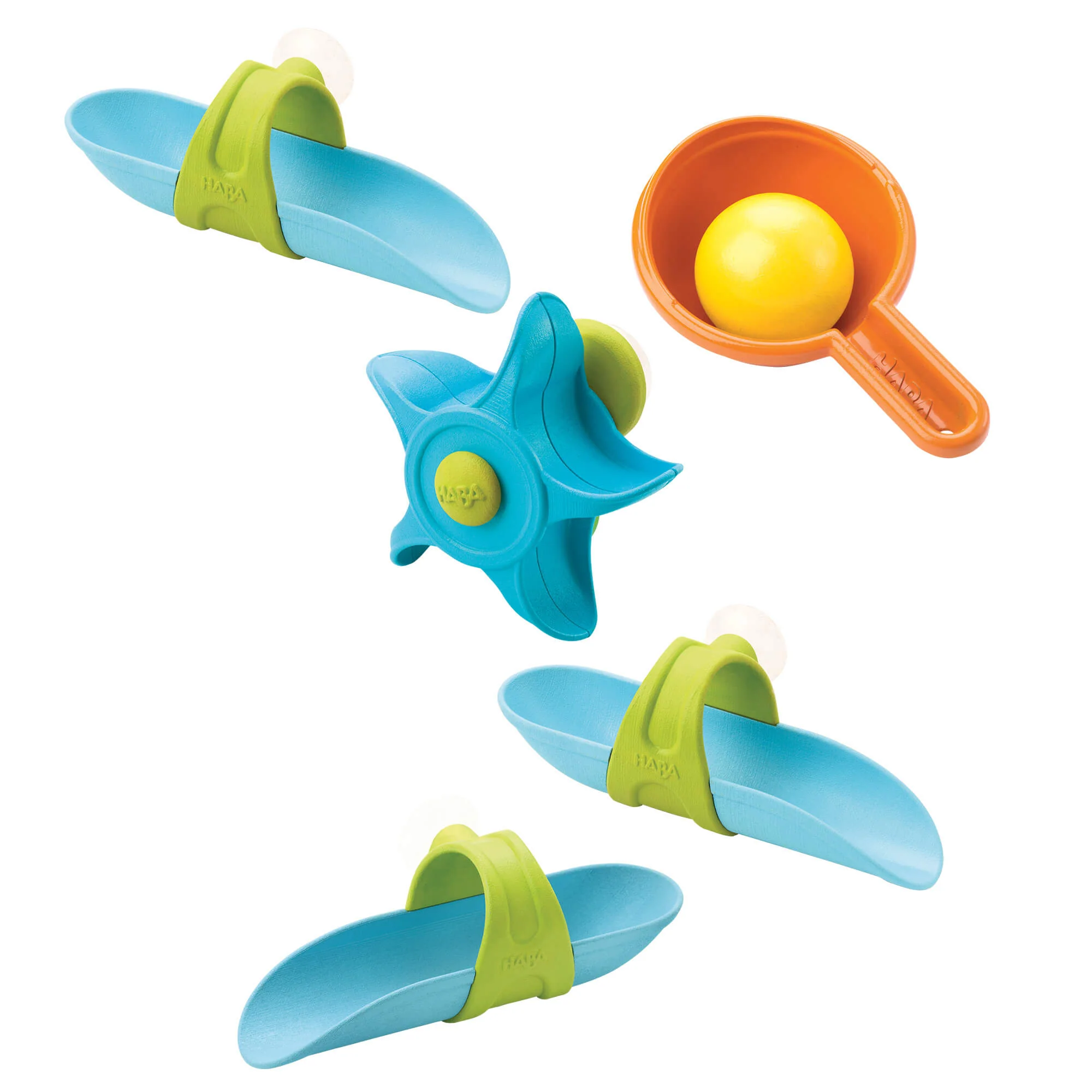 HABA Bathtub Ball Track Set with Paddle Wheel and Ladle
