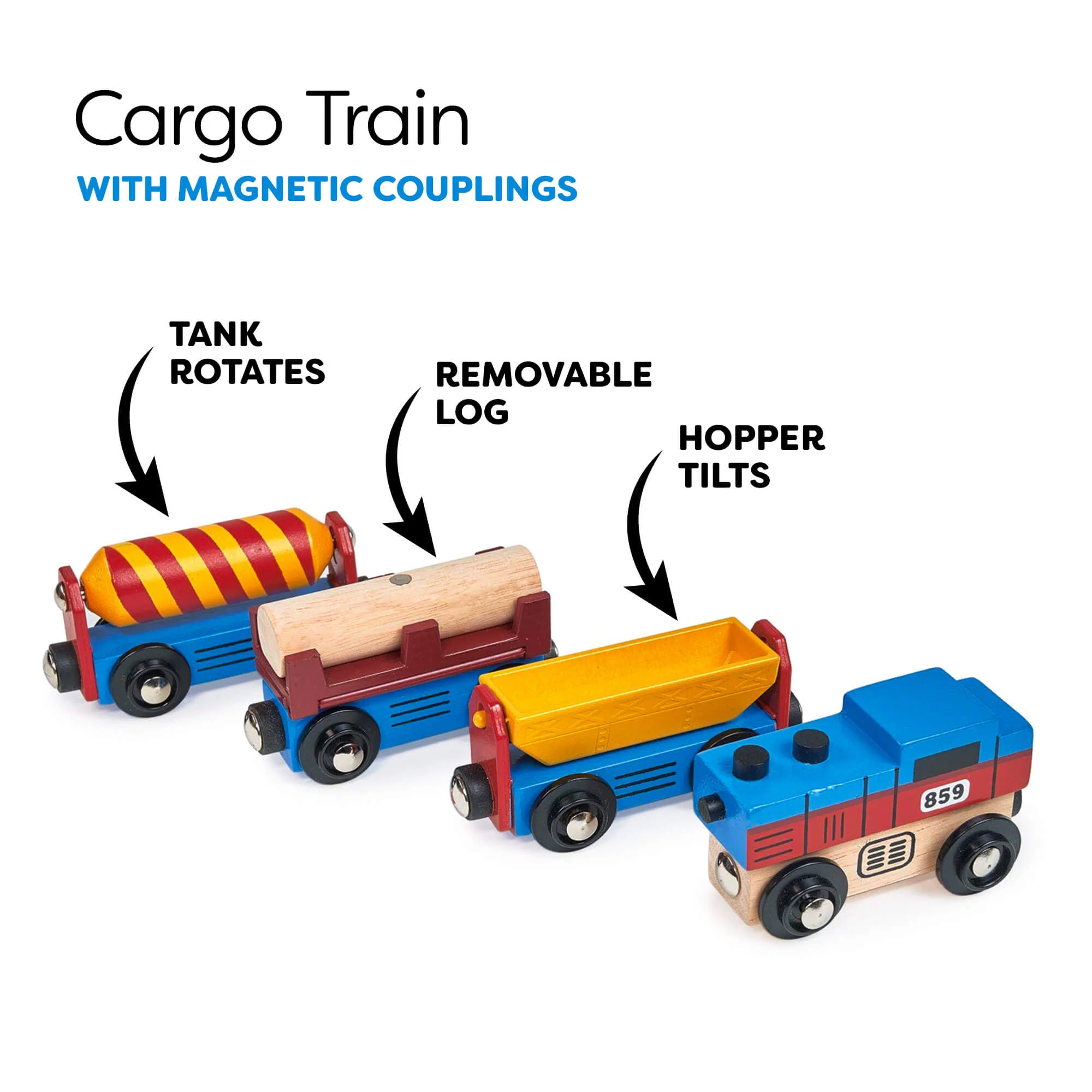 Mentari Adventure Wooden Trains Bundle with Space, Cargo and Dinosaur Trains