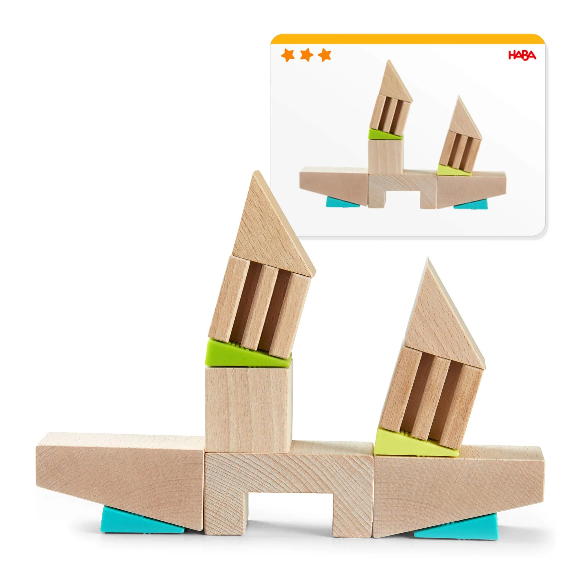 Crooked Towers Wooden Blocks 3D Building Set for Kids
