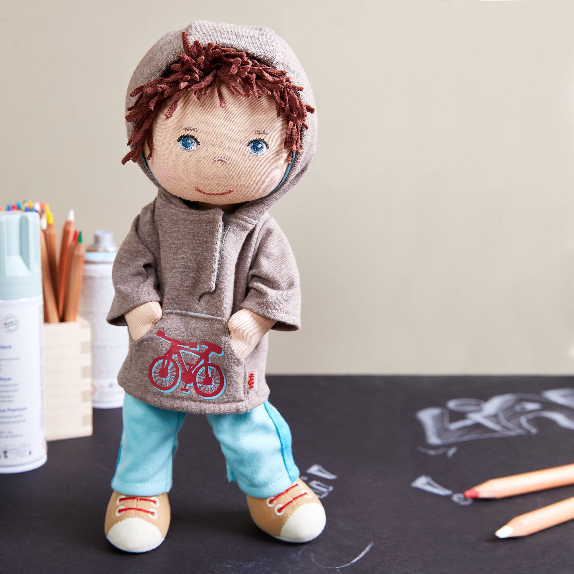 Doll Lian with Hoodie Soft Doll with Chenille Hair