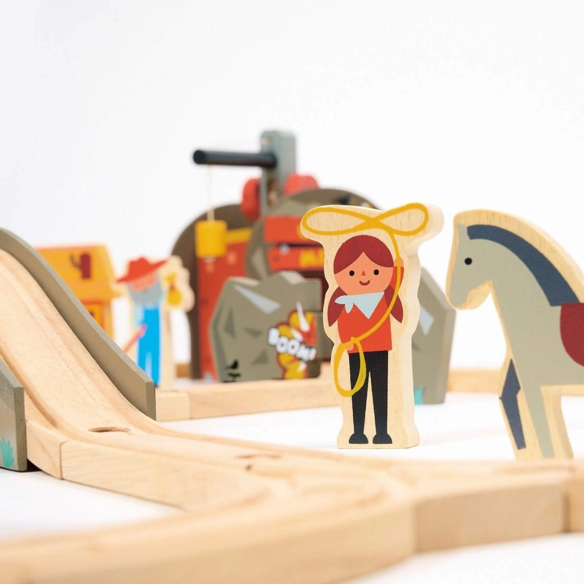 Mentari Gold Mine Wooden Train Track Set for Adventure Play