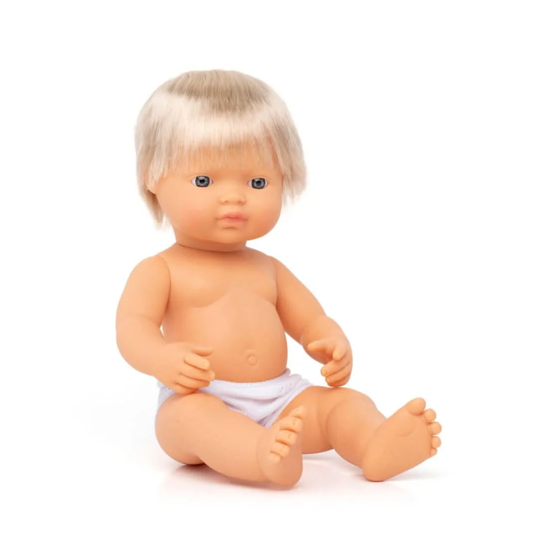 Miniland Realistic Boy Doll 15 Inch with Movable Limbs