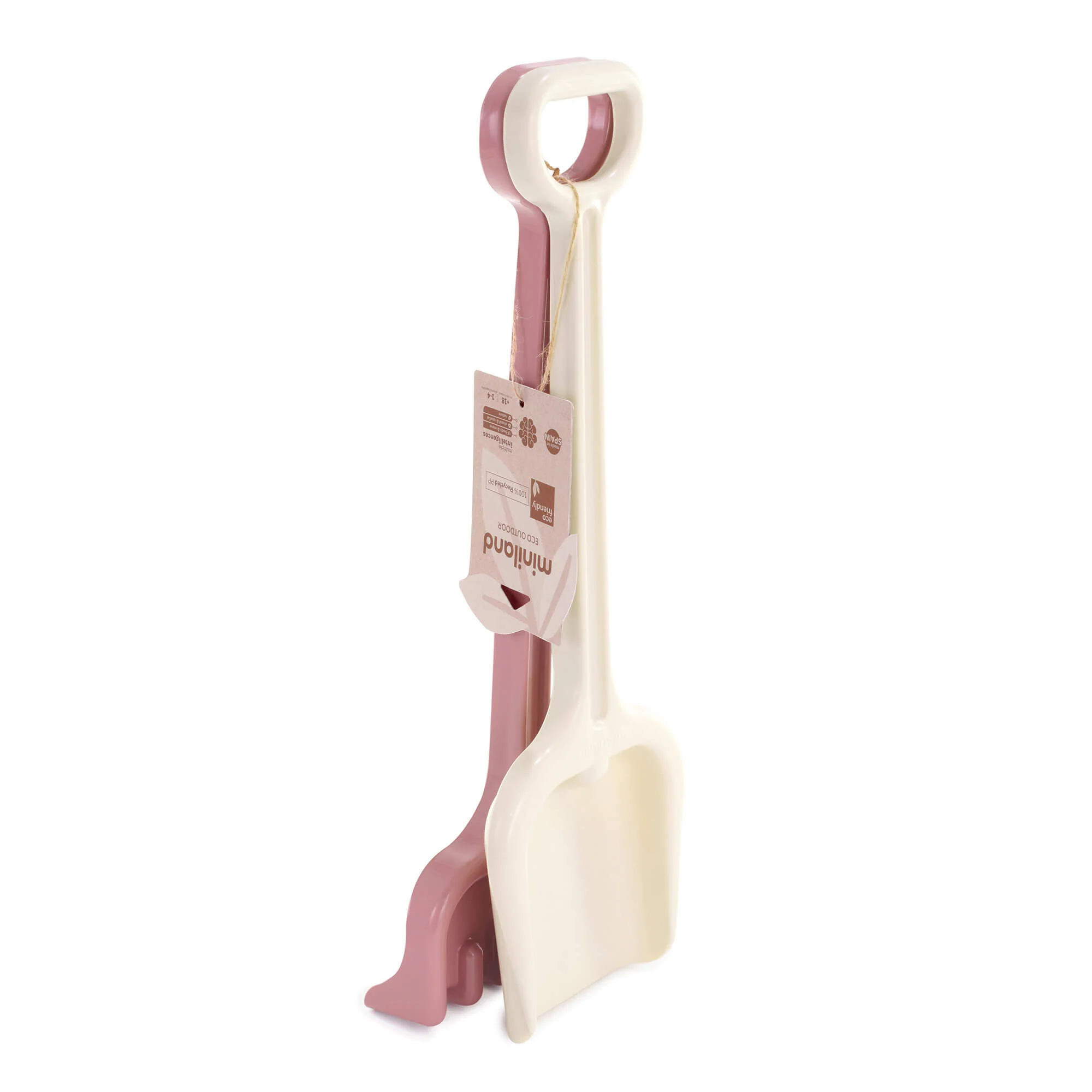 Miniland ECO Large Spade and Rake Set for Beach, Garden and Snow