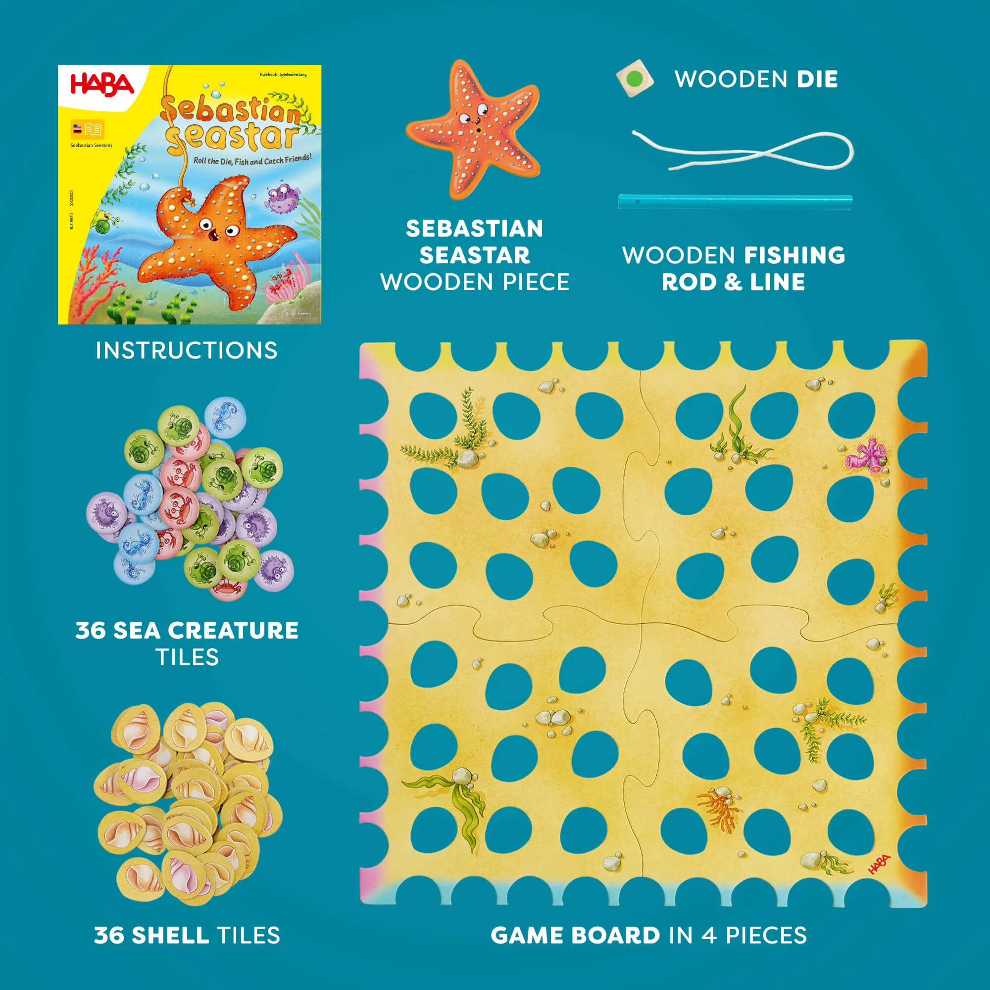 Sebastian Sea Star Fishing Game for 2-4 Players Ages 3 and Up