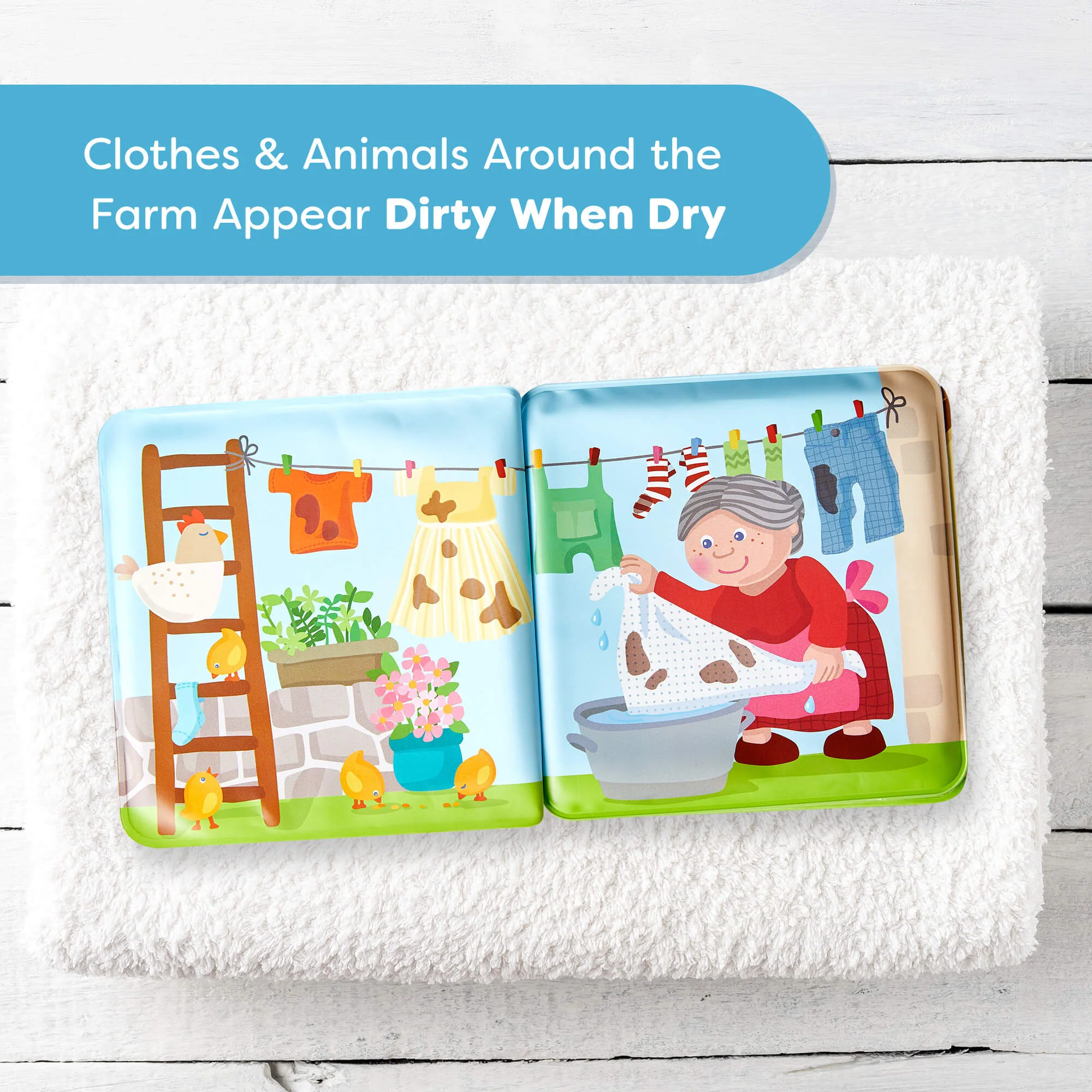 Farm Animal Wash Away Bath Book with Magic Color Change