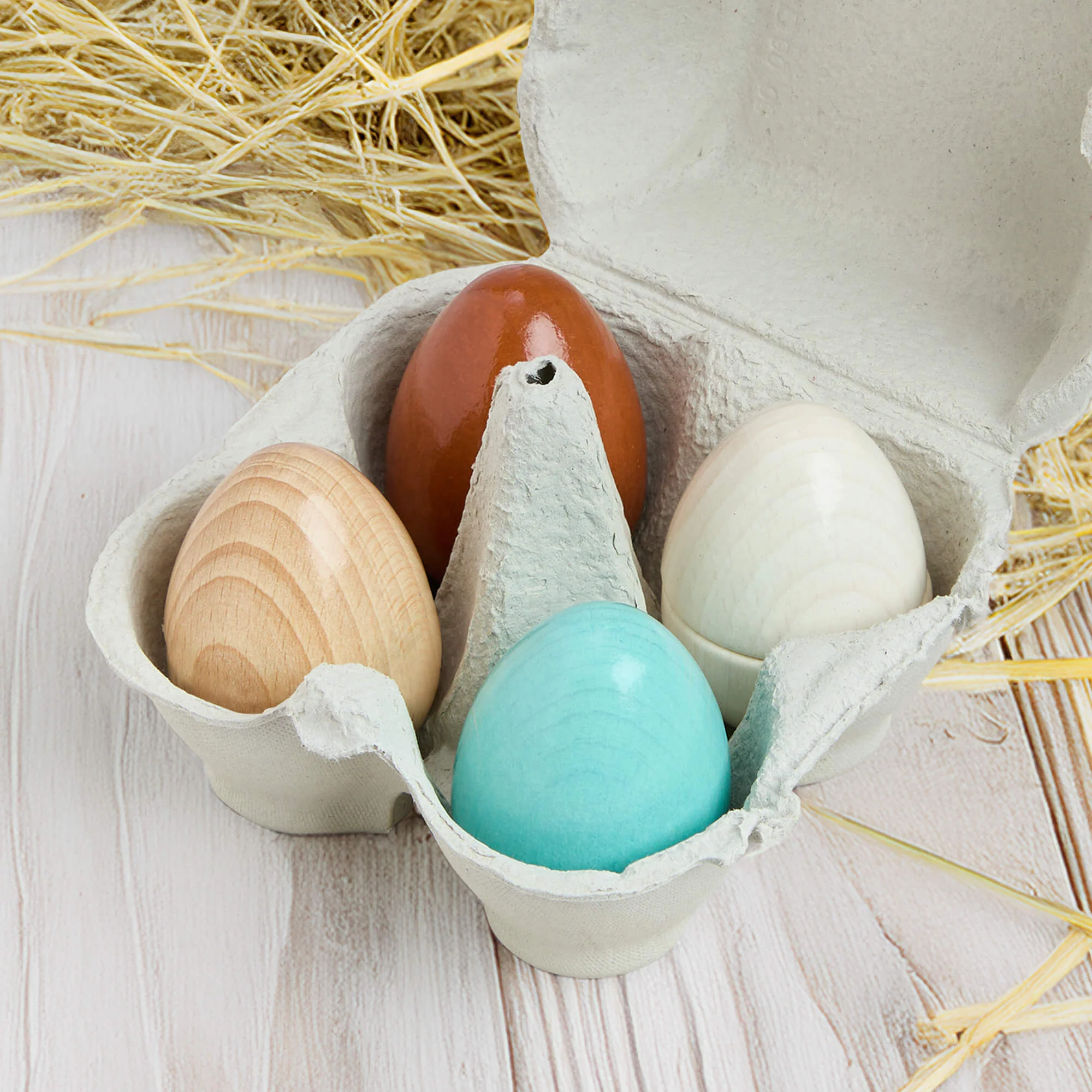 Creative Play Wooden Eggs Play Food Set with Carton