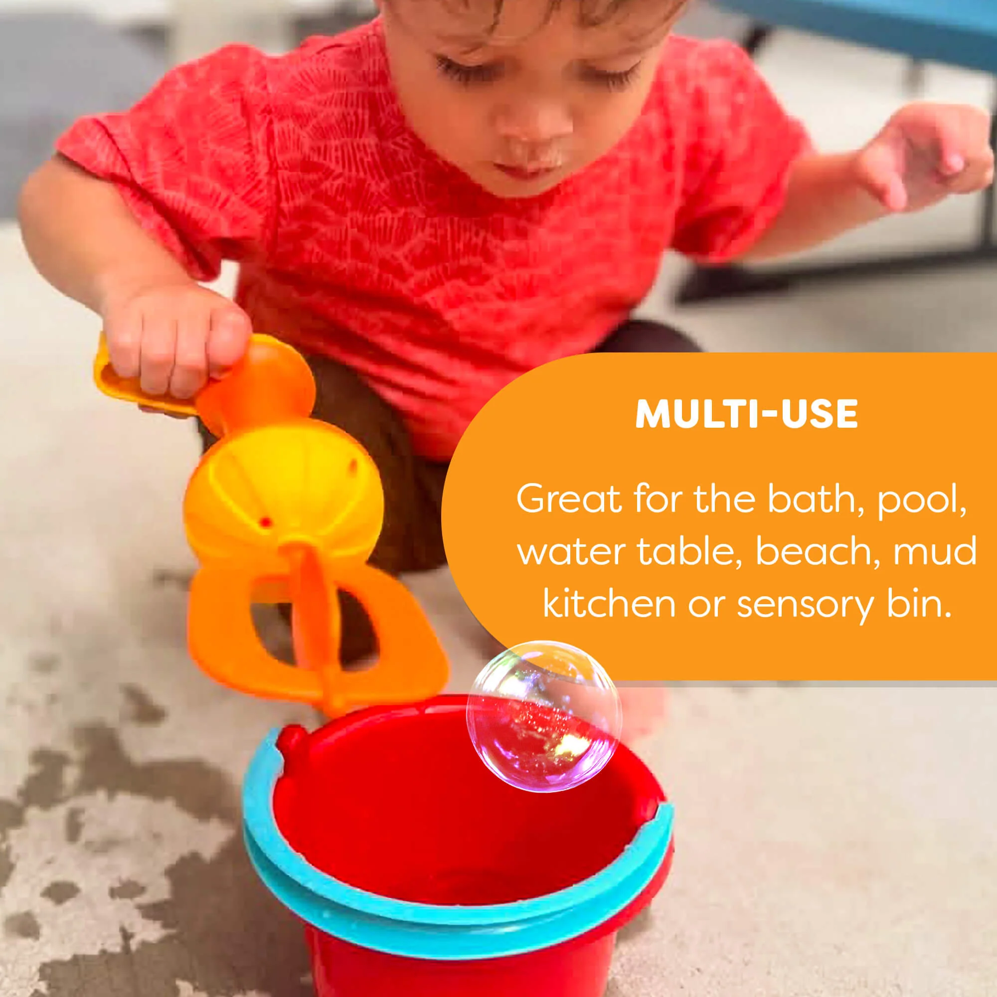 Yellow Bubble Bath Whisk for Kids Bath and Water Play