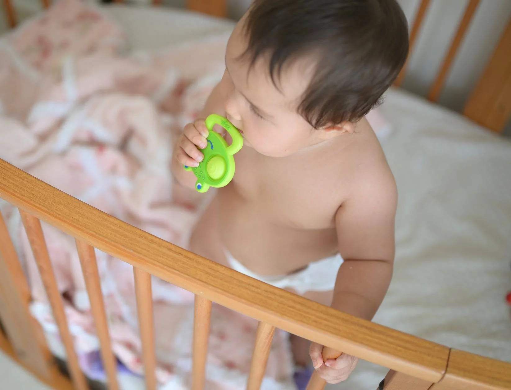 Popping Frog Silicone Teething Toy for Chewing and Grabbing