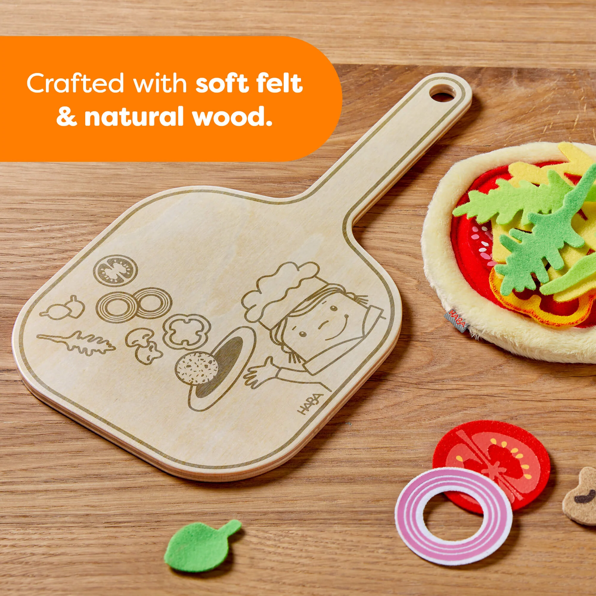 Creative Play Pizza Party 木制披萨铲玩具食物套装