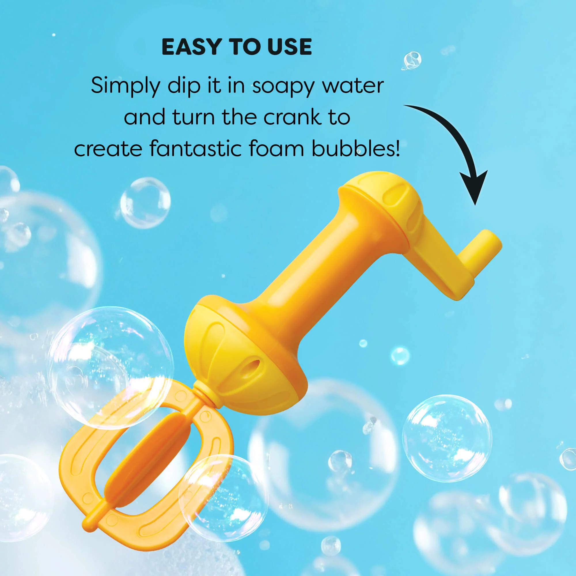 Yellow Bubble Bath Whisk for Kids Bath and Water Play