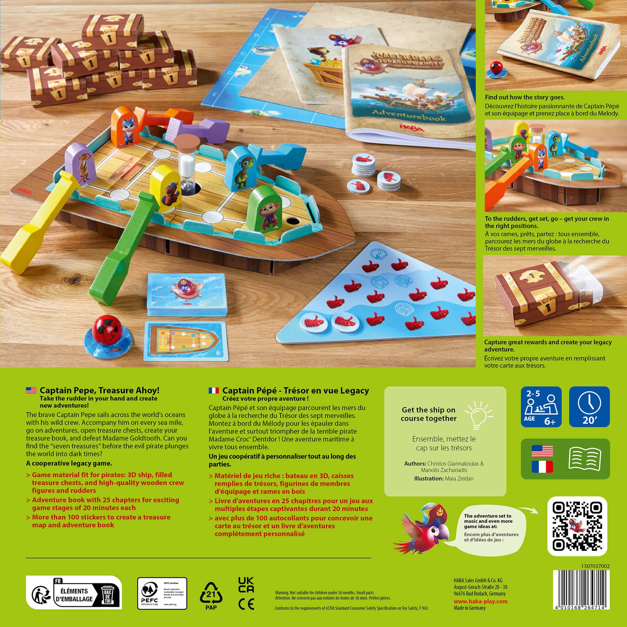 Capt'n Pepe Treasure Ahoy Cooperative Legacy Game for 2-5 Players