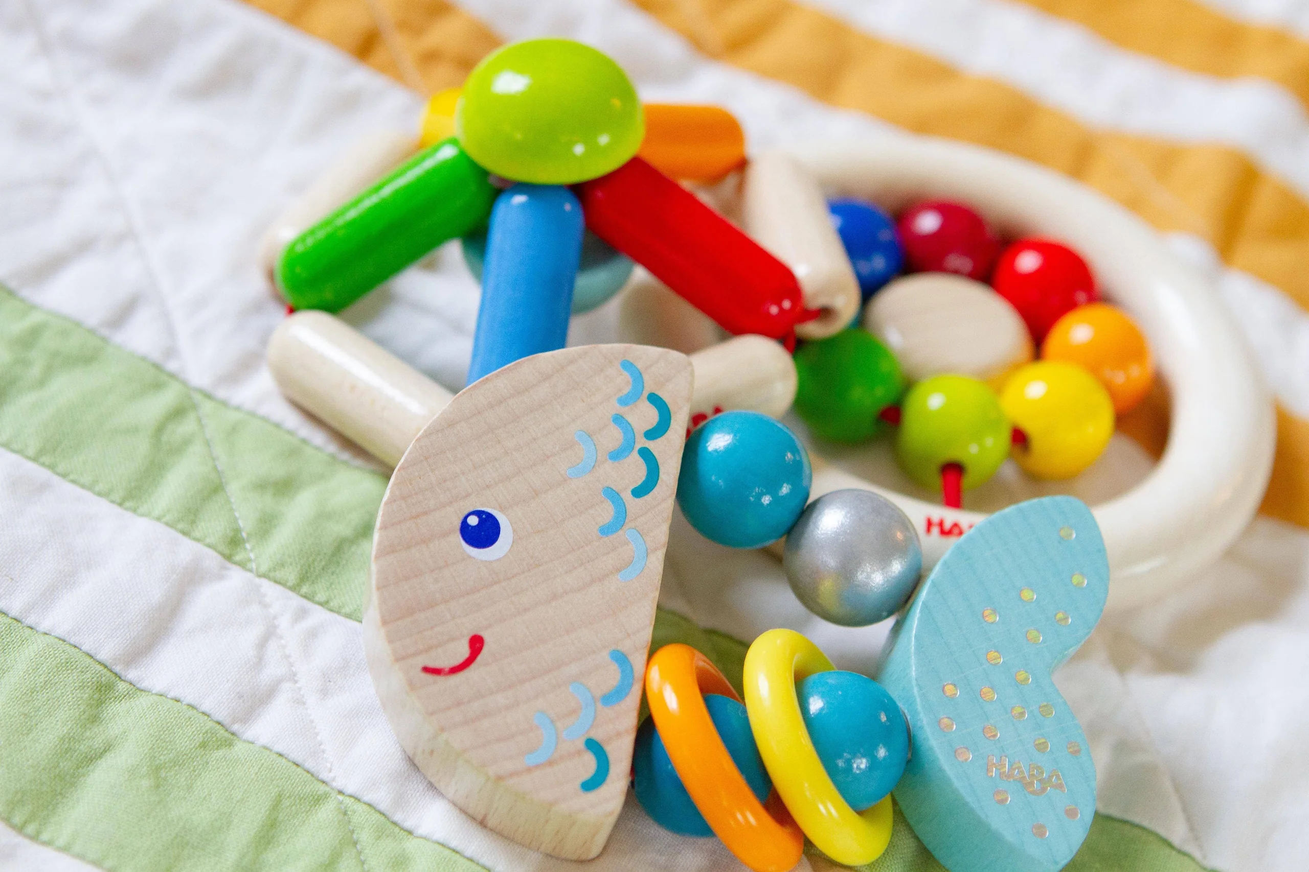 Rattlefish Wooden Baby Rattle Clutching Toy from Germany