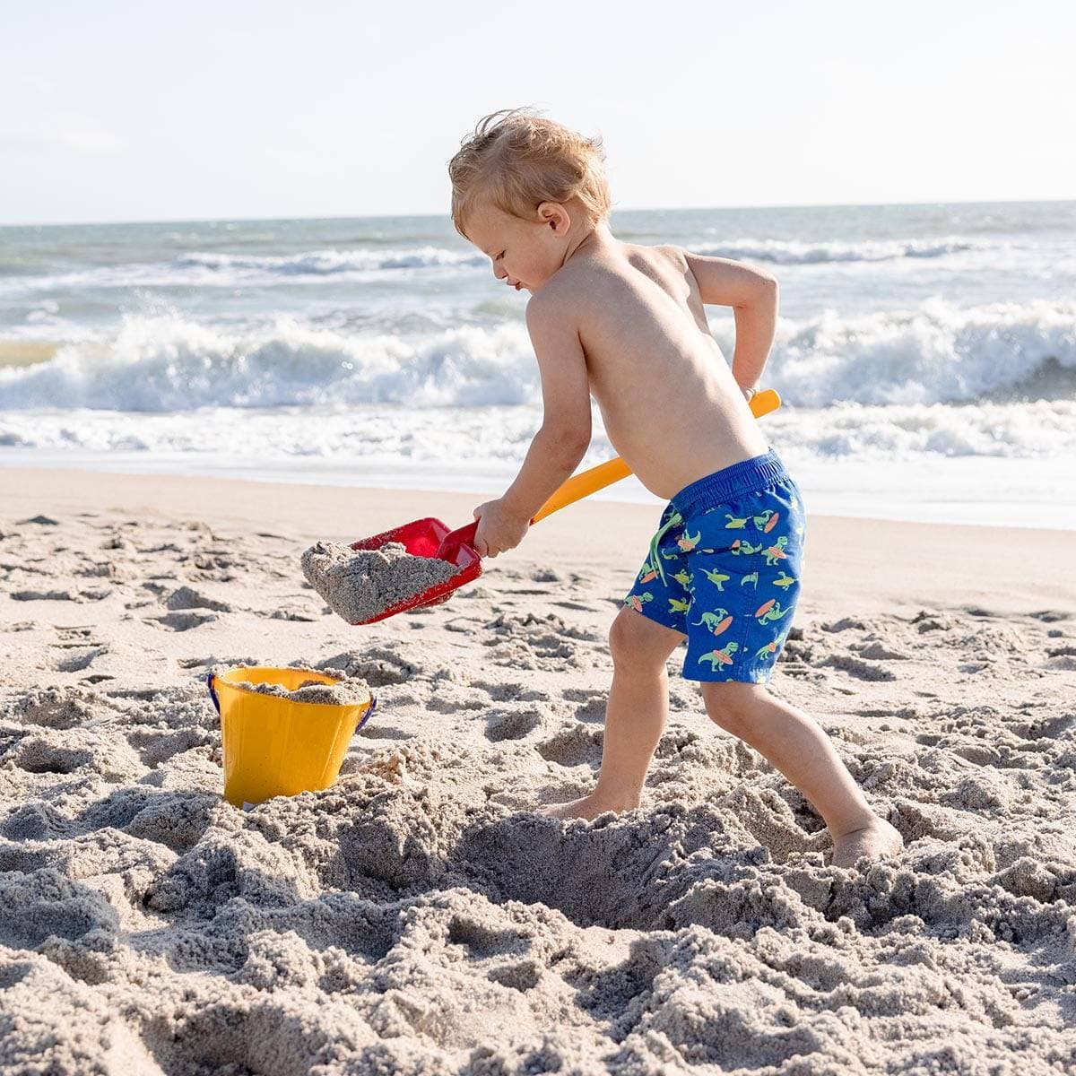 Spielstabil Children's Long Handled Flat Shovel for Sand, Snow and Garden