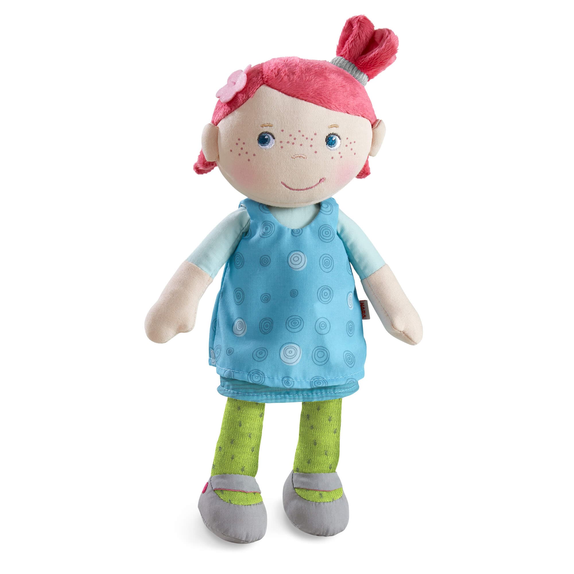 Snug Up Doll Philine: Soft Baby Doll with Red Hair and Polka Dot Dress