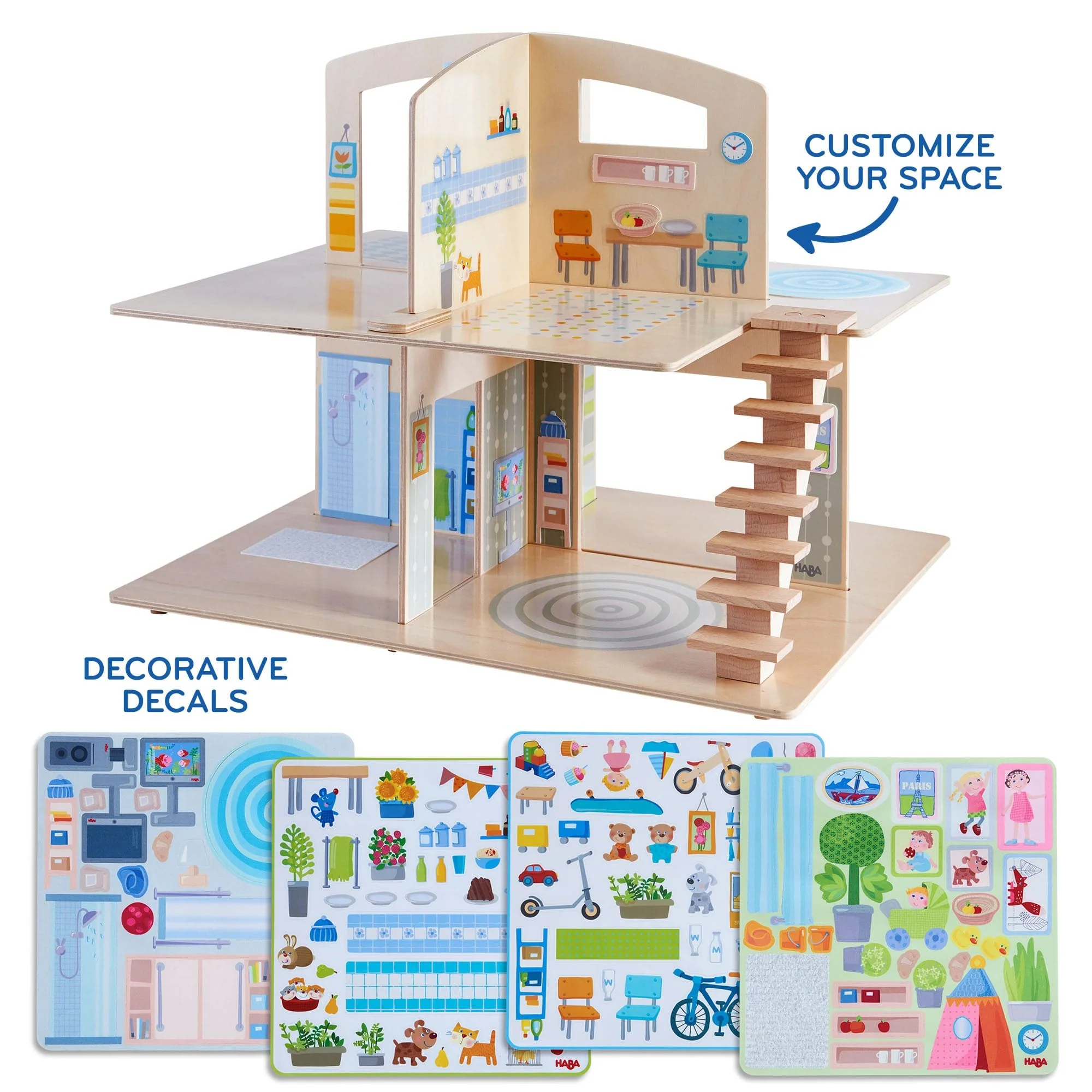 Little Friends Family Fun Dollhouse Bundle with 8 Rooms and Furniture