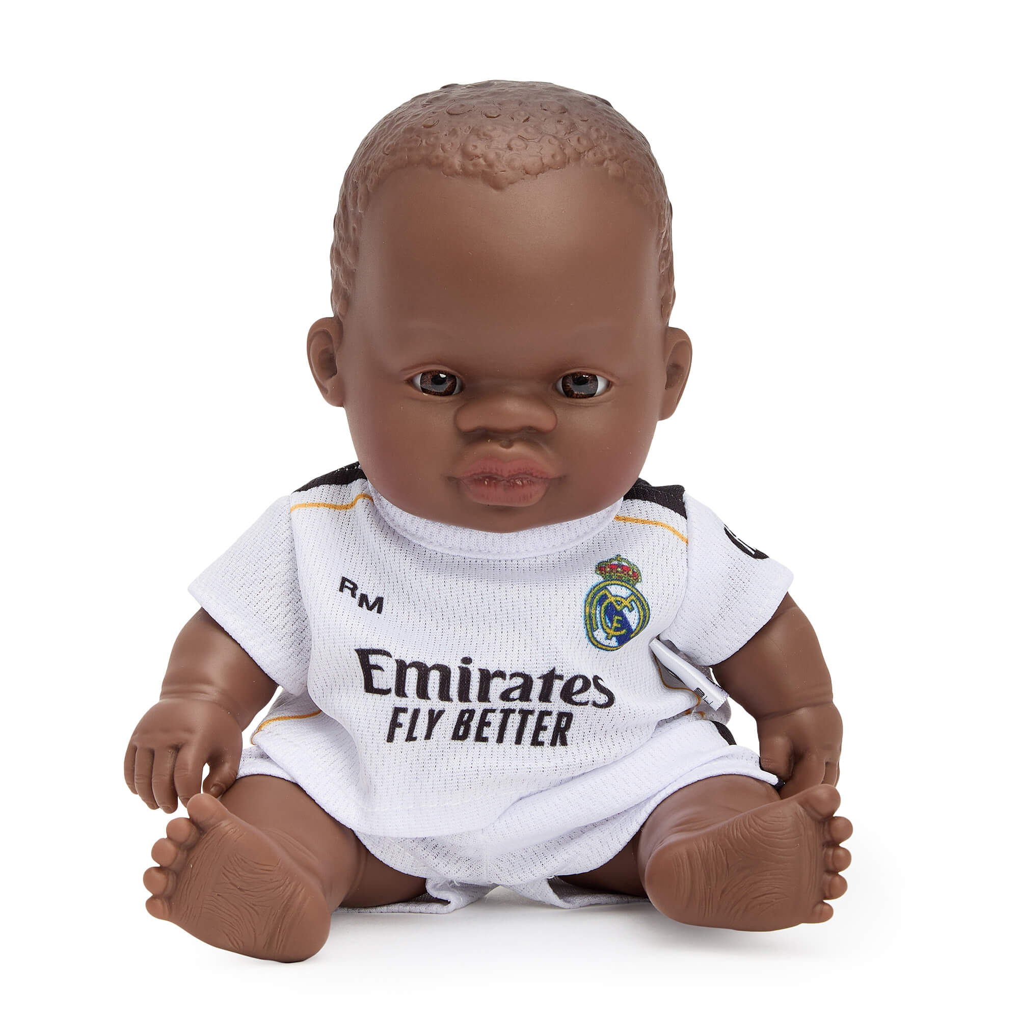 Miniland Real Madrid African Girl Baby Doll, 8.25-Inch Soccer Doll
