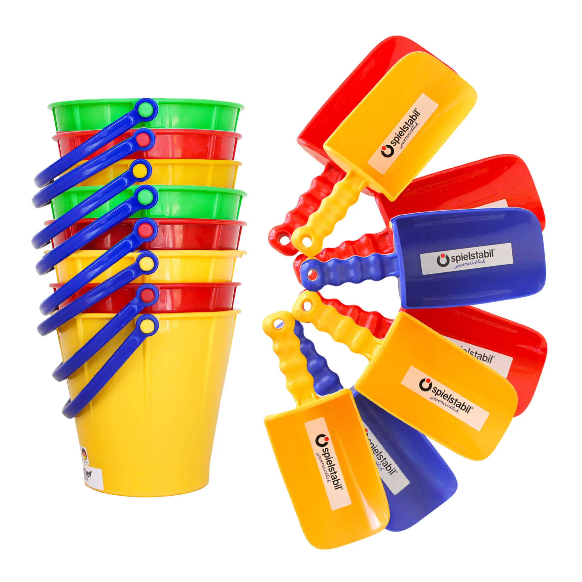Spielstabil Sandbox Essentials Bundle with 8 Large Pails and 8 Scoops