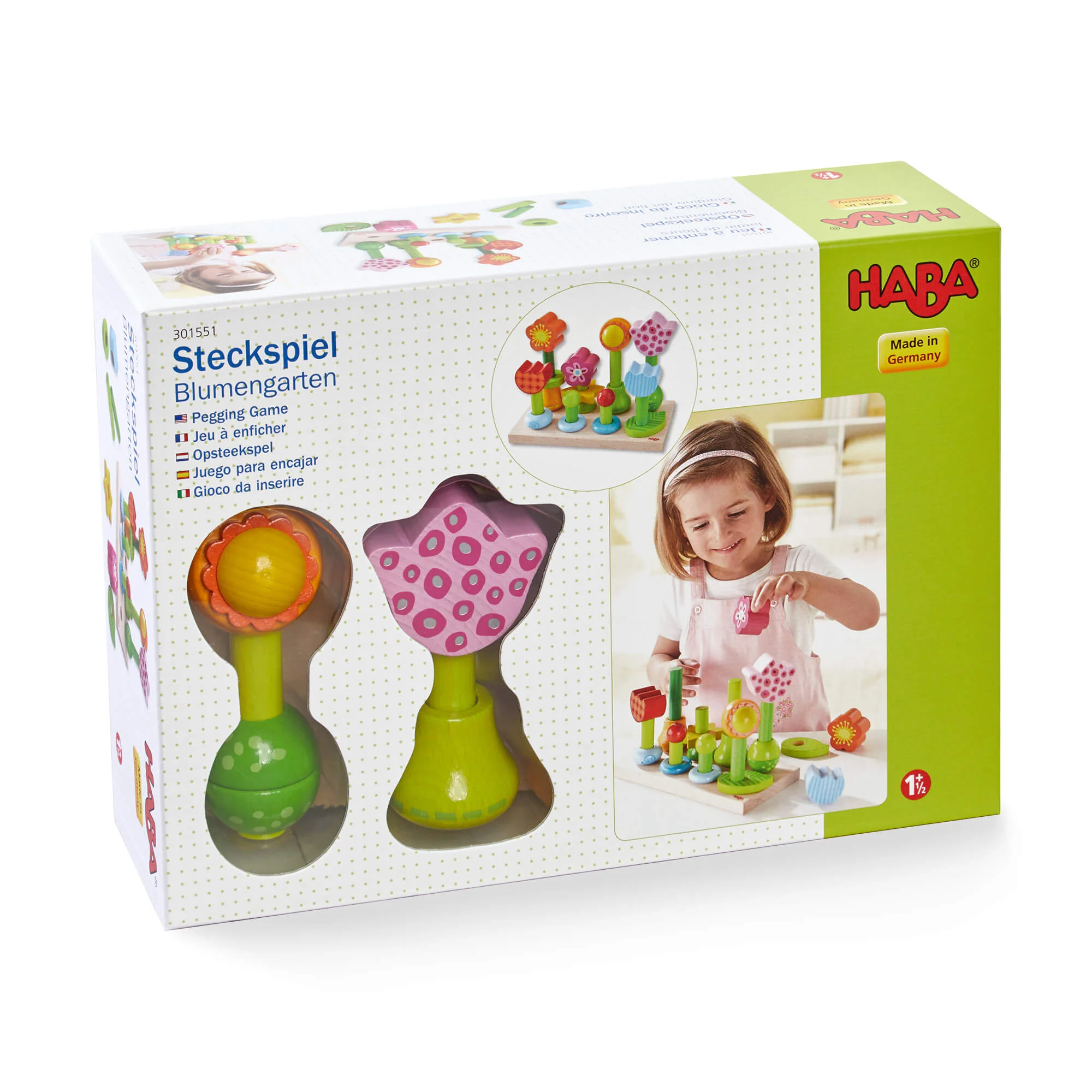 Flower Garden Wooden Sorting and Stacking Game for Toddlers