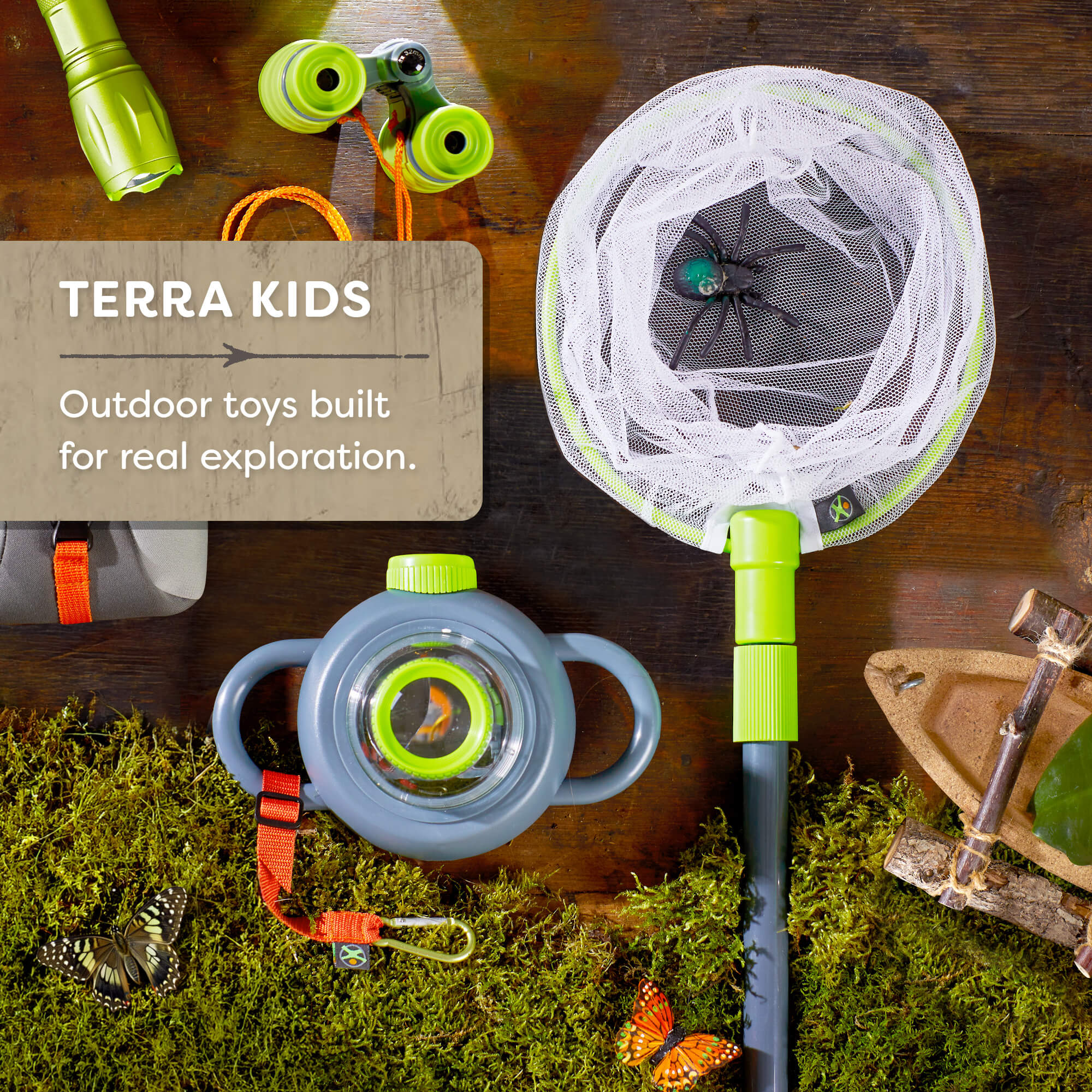 Terra Kids Exploration Magnifier with Carabiner Clip and Mirror