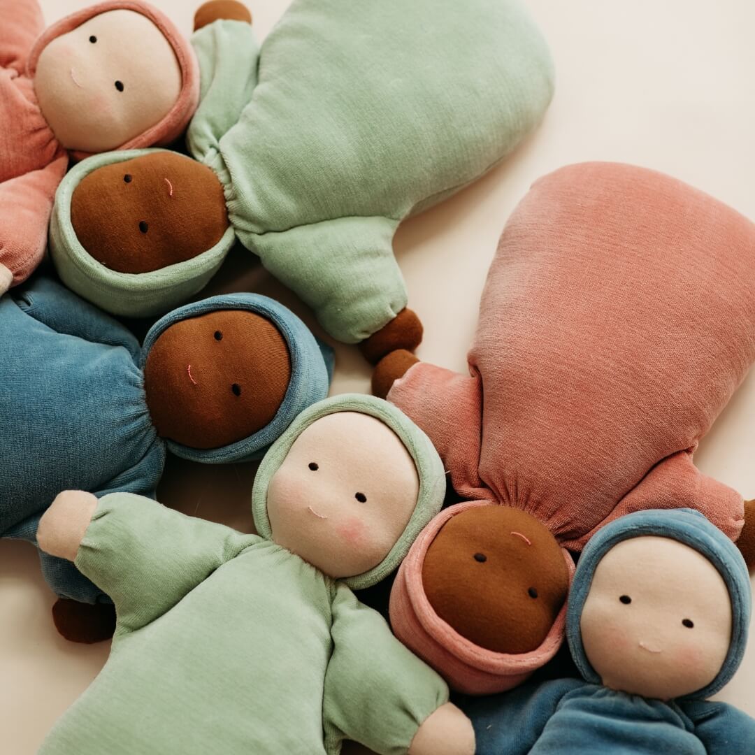 Bella Luna Waldorf Weighted Doll in Dark Skin Tone for Comfort and Calm