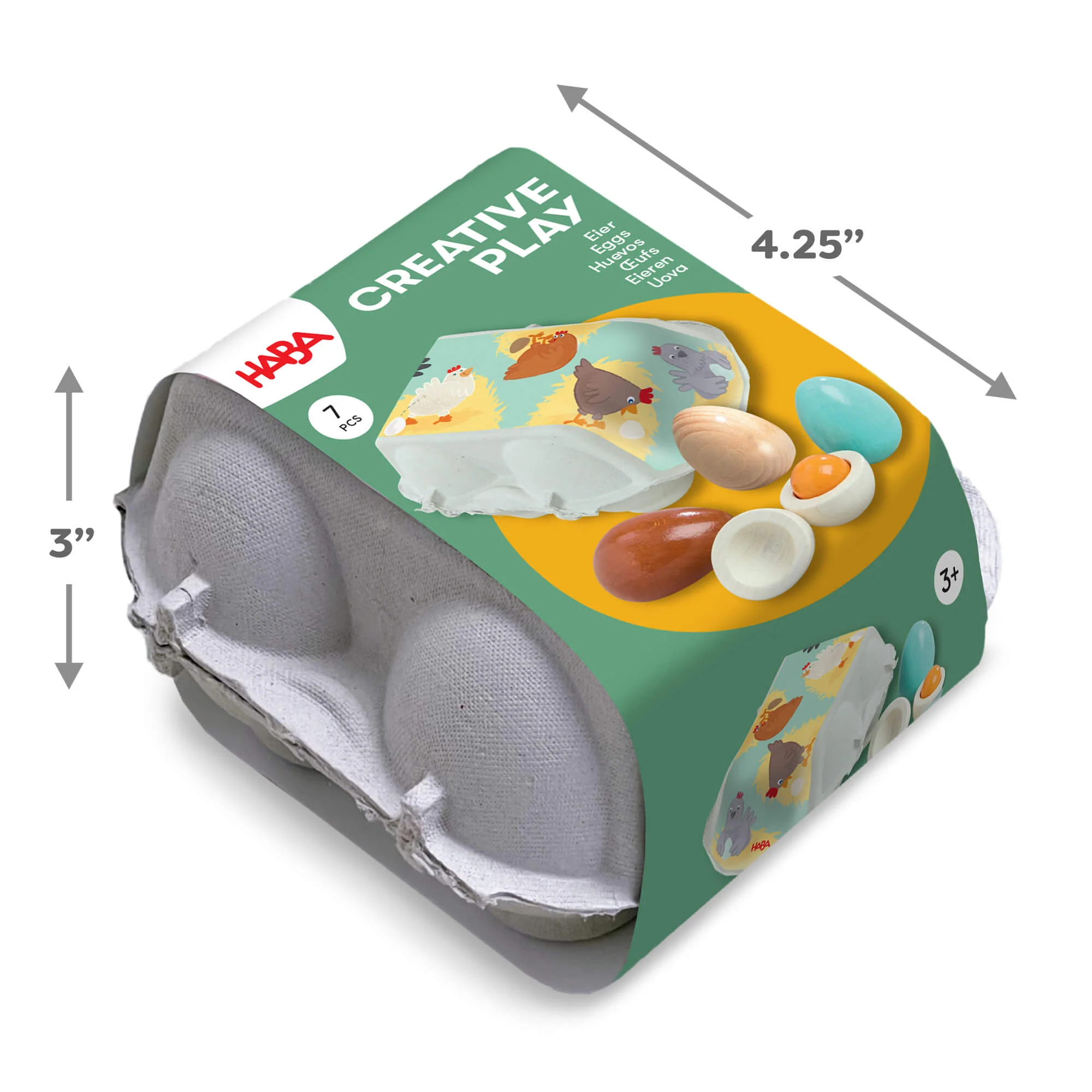 Creative Play Wooden Eggs Play Food Set with Carton