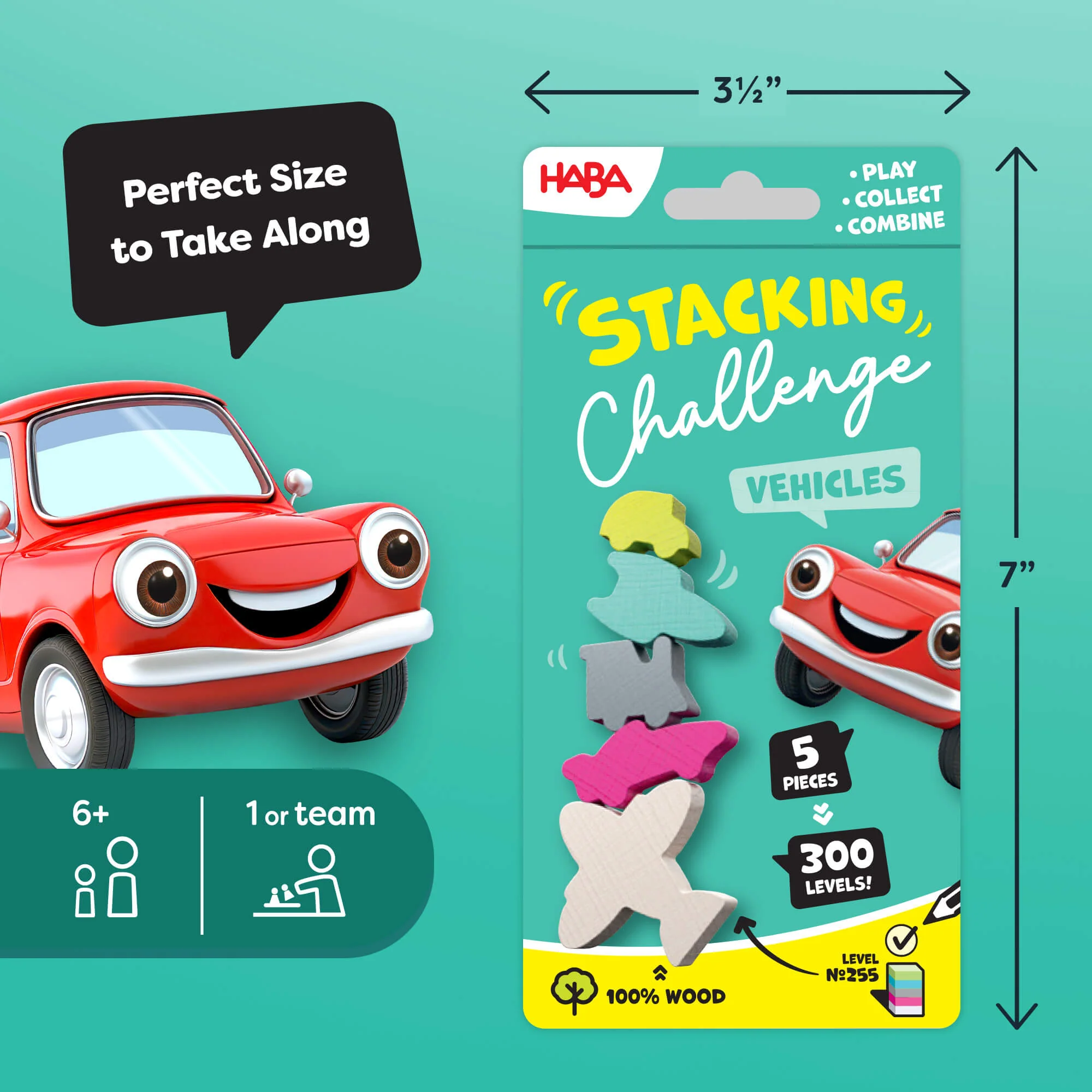 HABA Stacking Challenge Bundle with Unicorn, Animal, and Vehicle Kits
