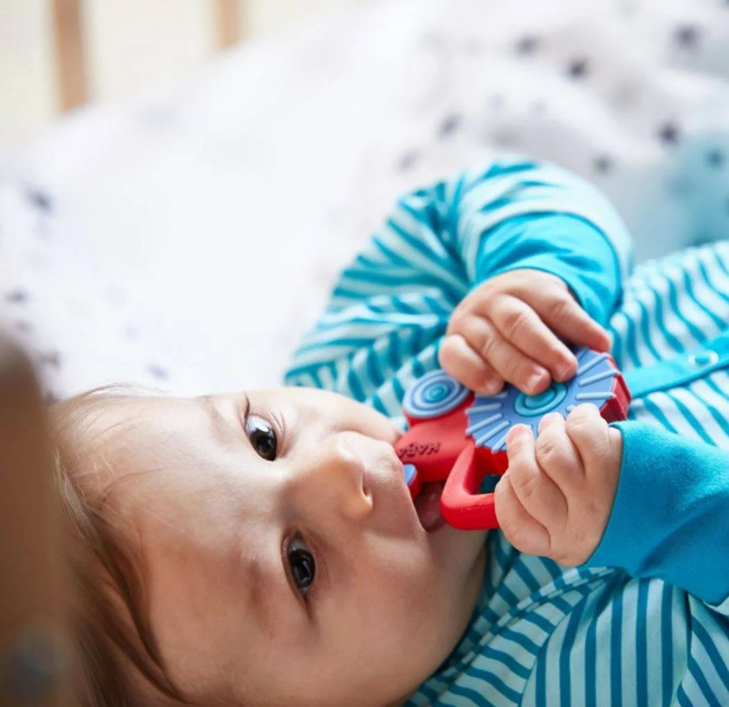 Tractor Silicone Teether for Teething Babies to Grasp