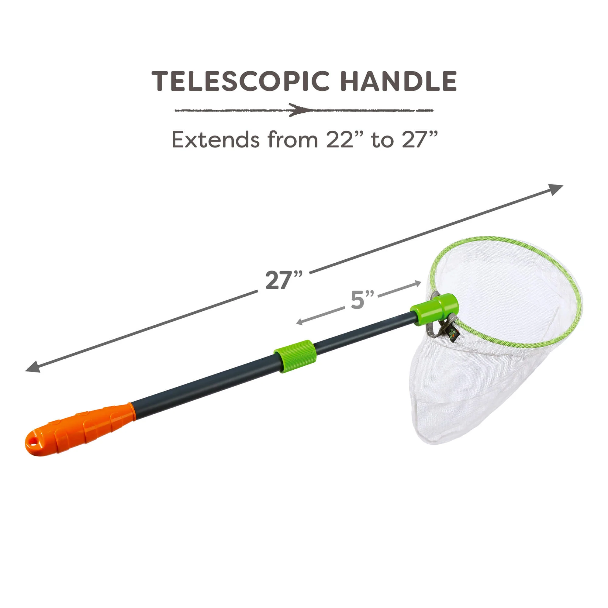 Terra Kids Scoop Net with Telescopic Handle for Pond and Bug Catching
