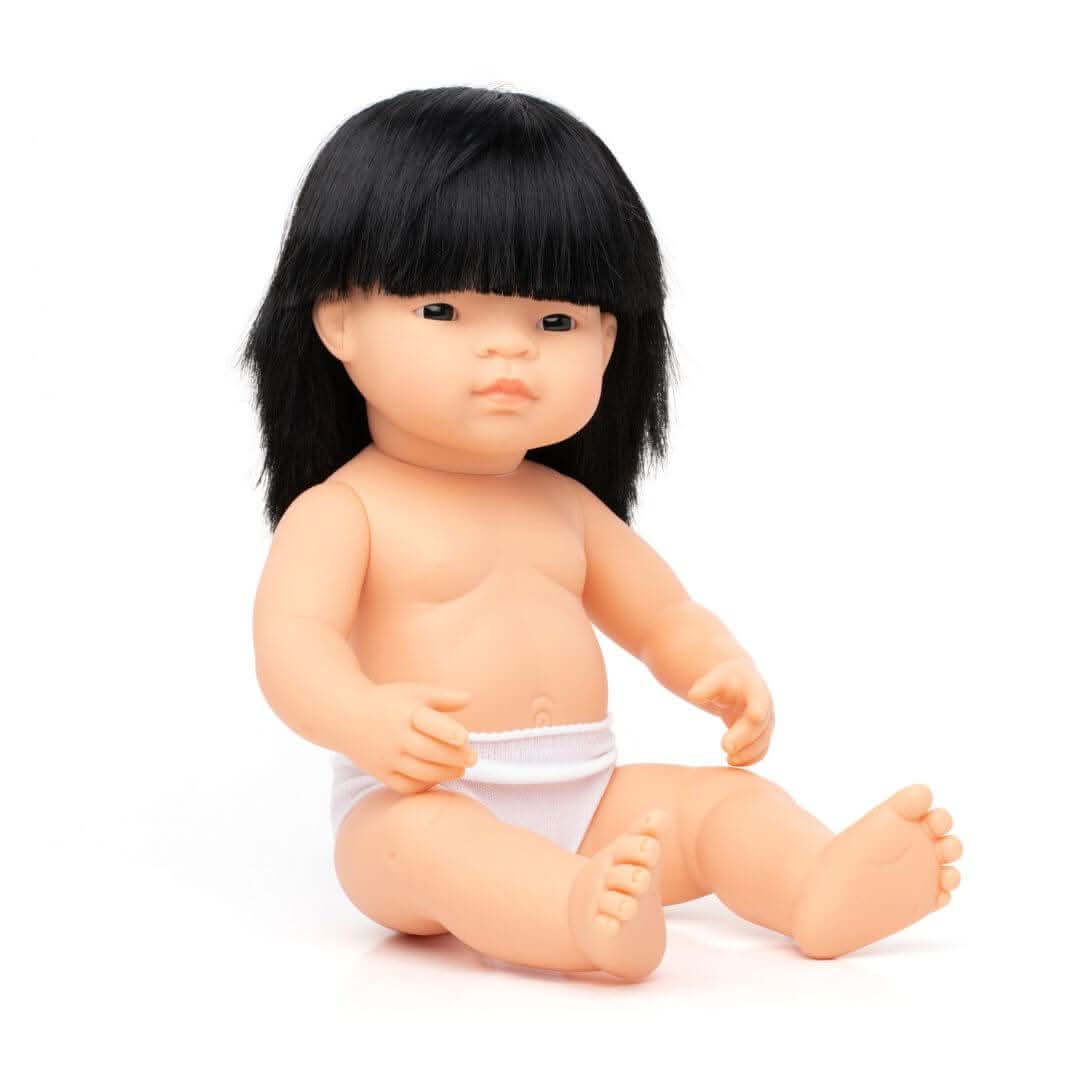 Miniland Realistic Girl Doll 15 Inch Soft Vinyl Toddler Doll
