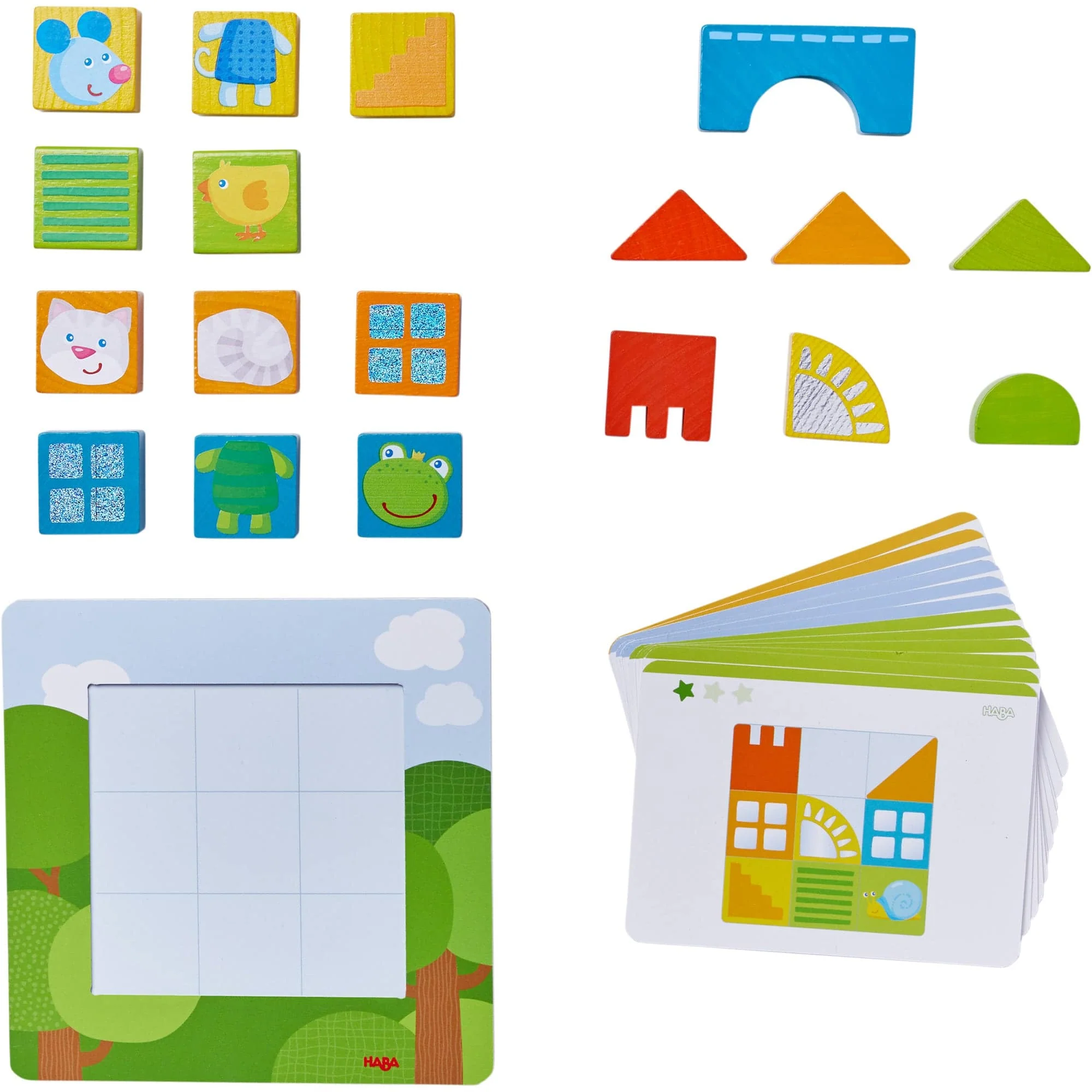 Animal Squares Arranging Game with Frog, Cat and Mouse