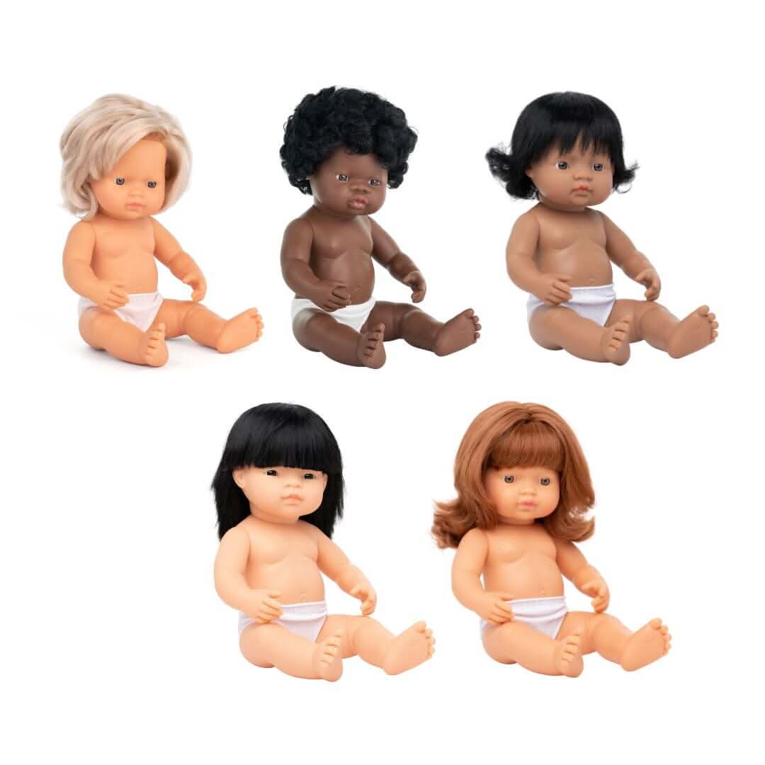 Miniland Realistic Girl Doll 15 Inch Soft Vinyl Toddler Doll