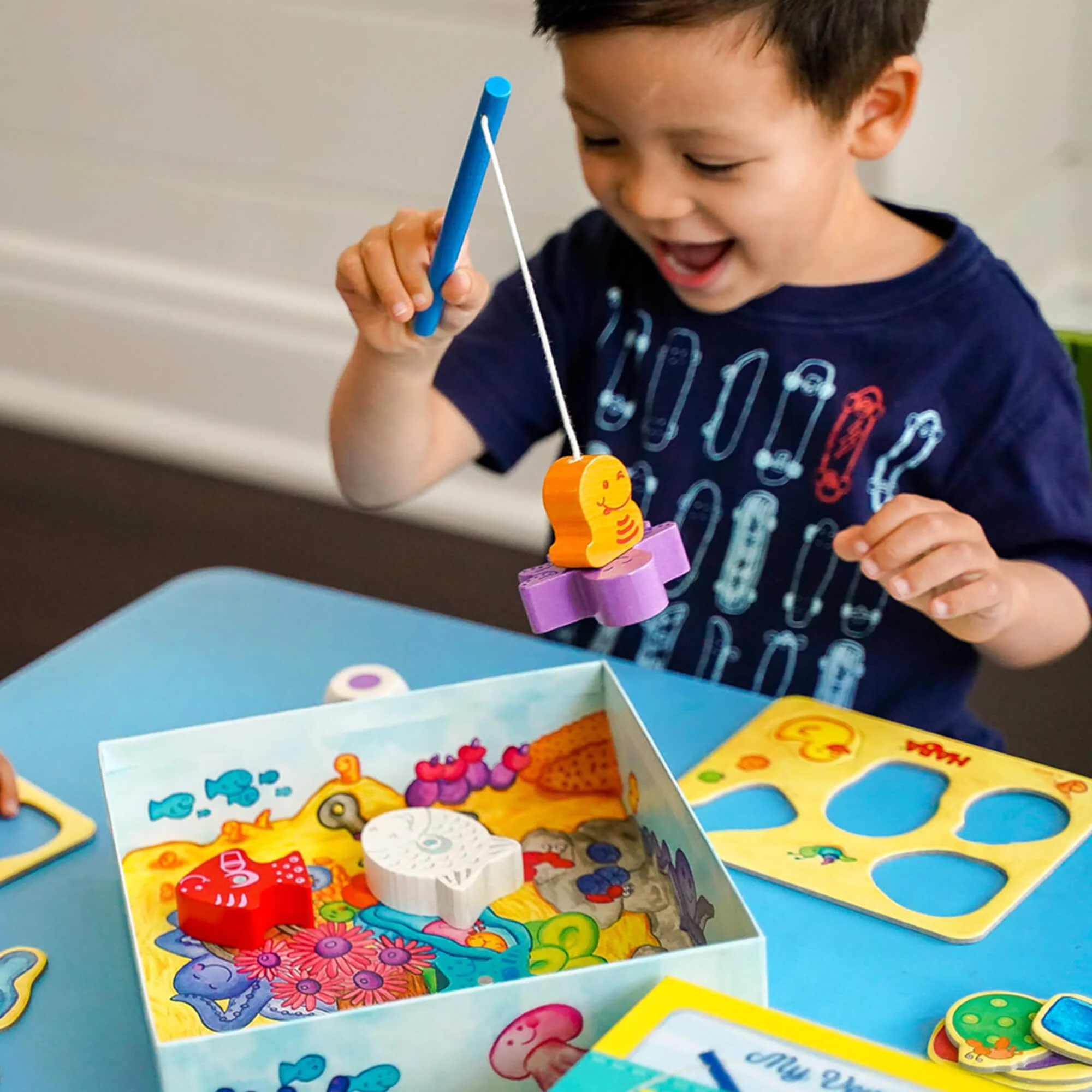 HABA My Very First Games Here, Fishy, Fishy! Magnetic Fishing Game for Toddlers