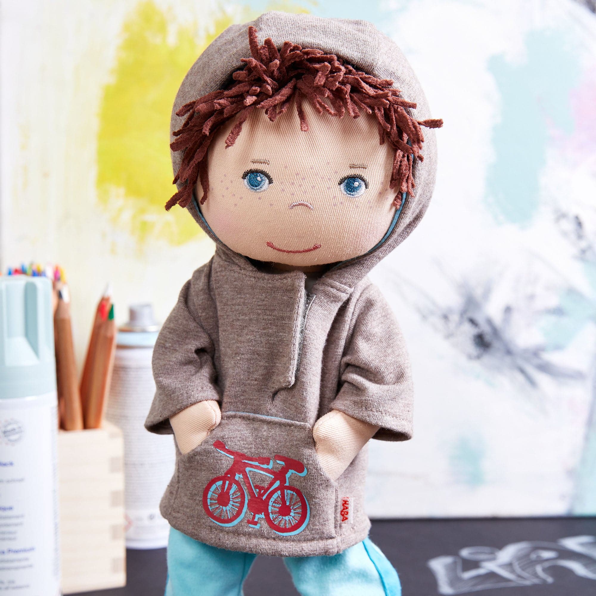 Doll Lian with Hoodie Soft Doll with Chenille Hair