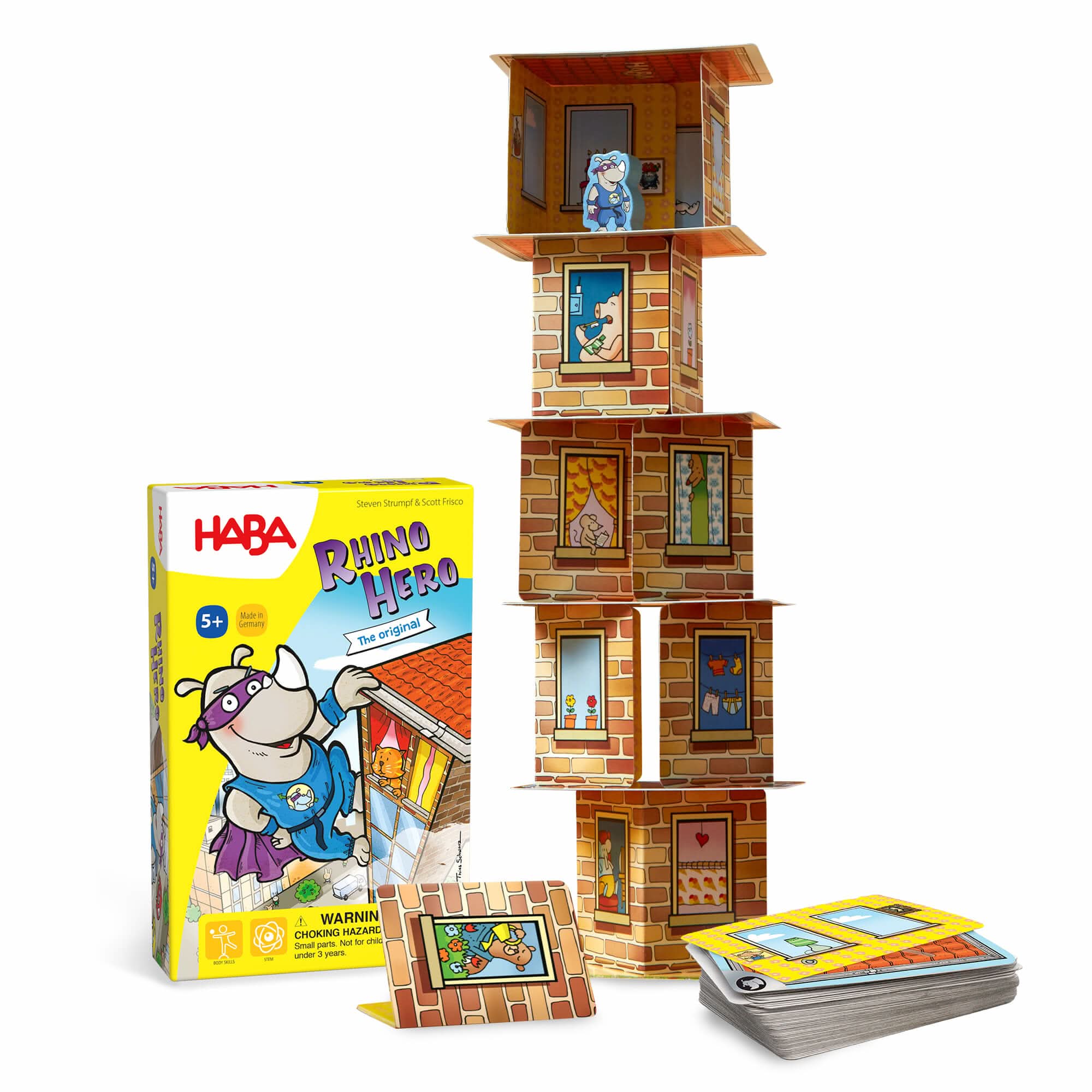 Rhino Hero Stacking Cards Game for Family and Classroom Play