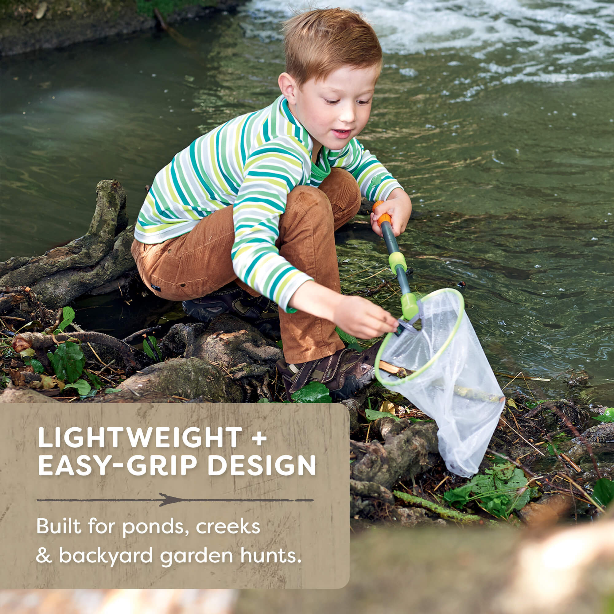 Terra Kids Scoop Net with Telescopic Handle for Pond and Bug Catching