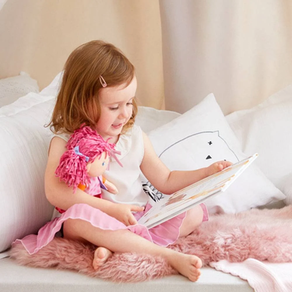 Lilli-Lou 12 Inch Soft Doll with Pink Chenille Pigtails